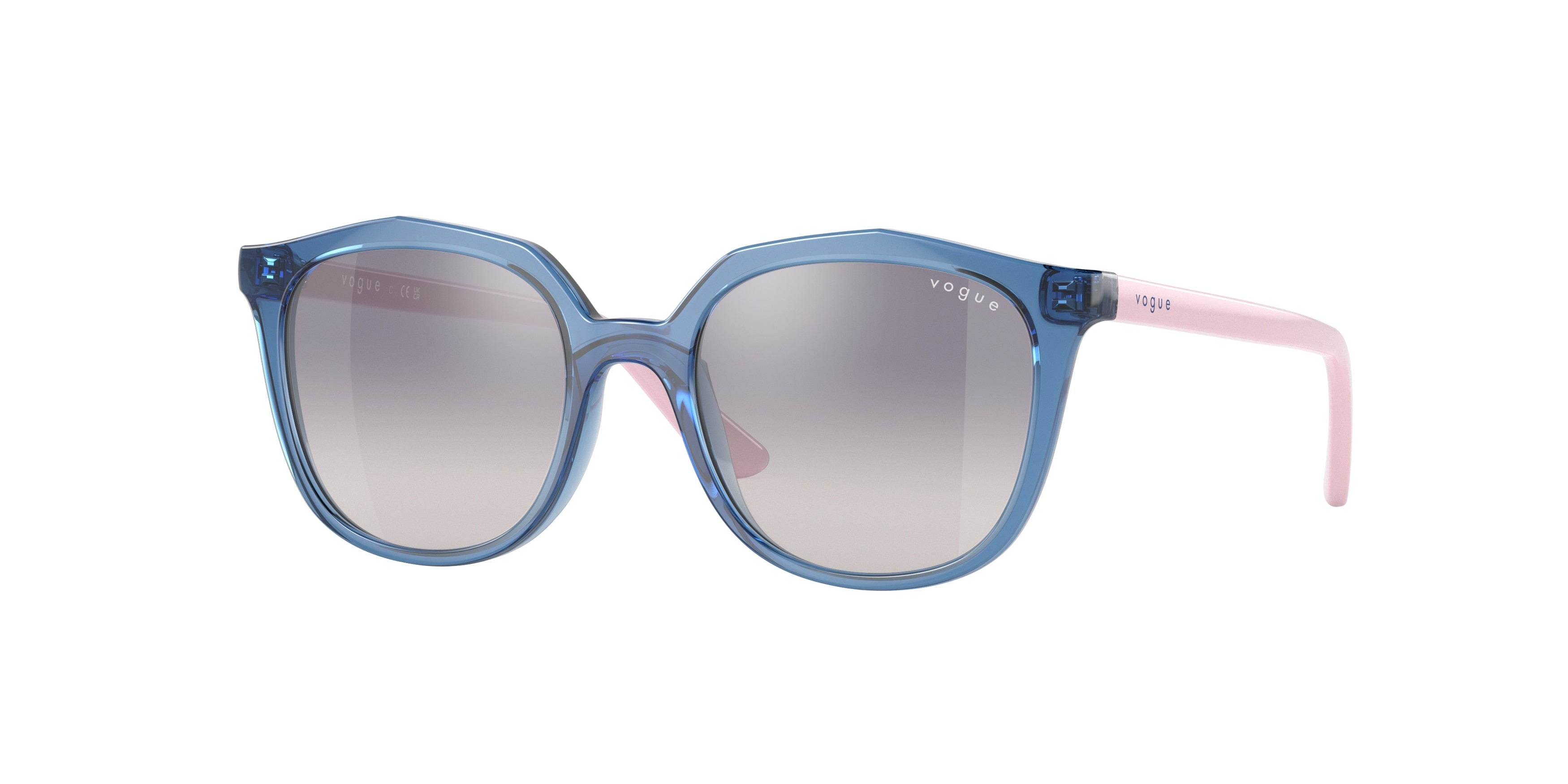 VOGUE JUNIOR SUN VJ2016 Irregular Sunglasses  28387B-Transparent Blue 45-125-16 - Color Map Blue