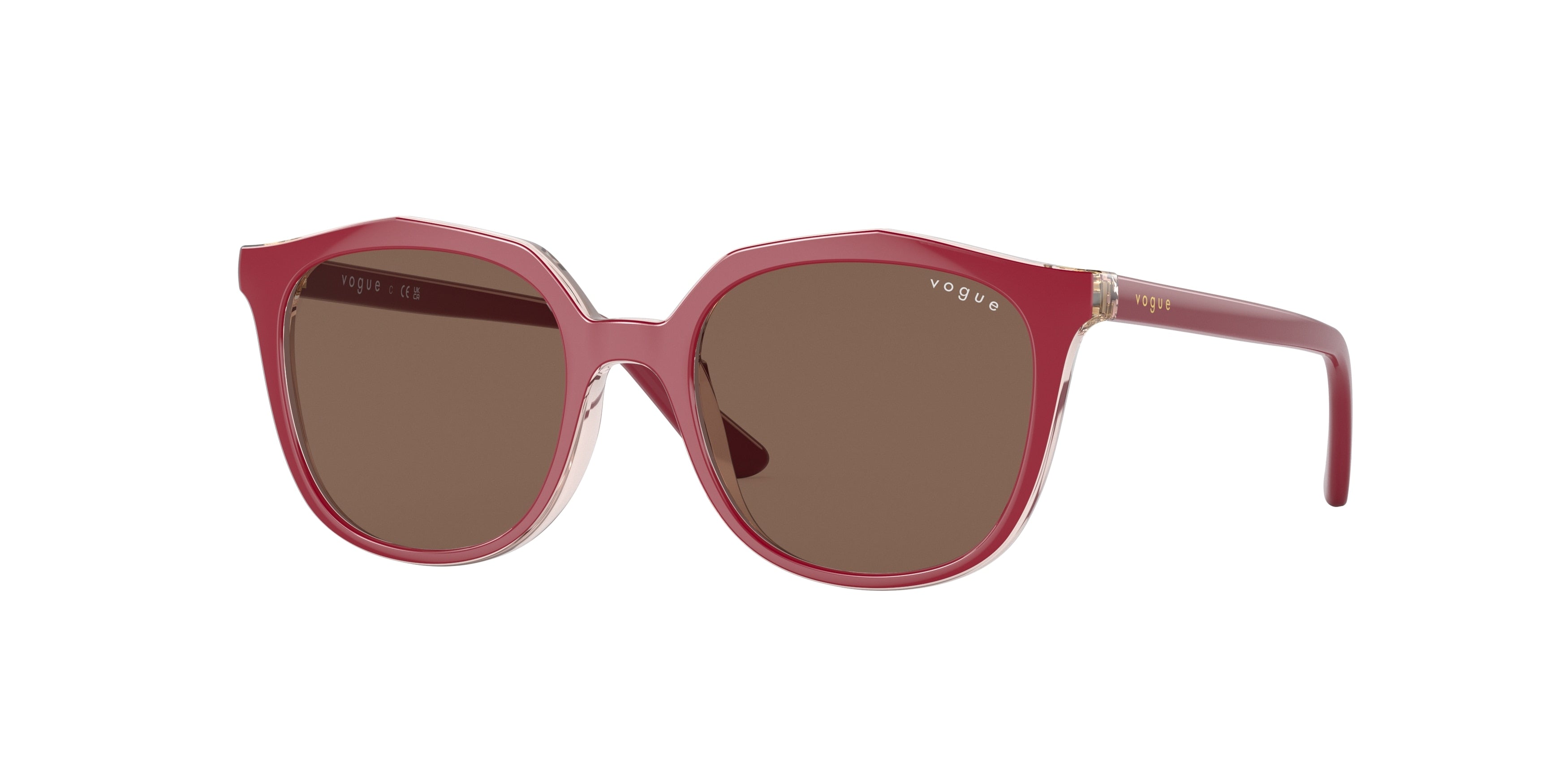 VOGUE JUNIOR SUN VJ2016 Irregular Sunglasses  293173-Transparent Pink/Top Fuchsia 45-125-16 - Color Map Pink