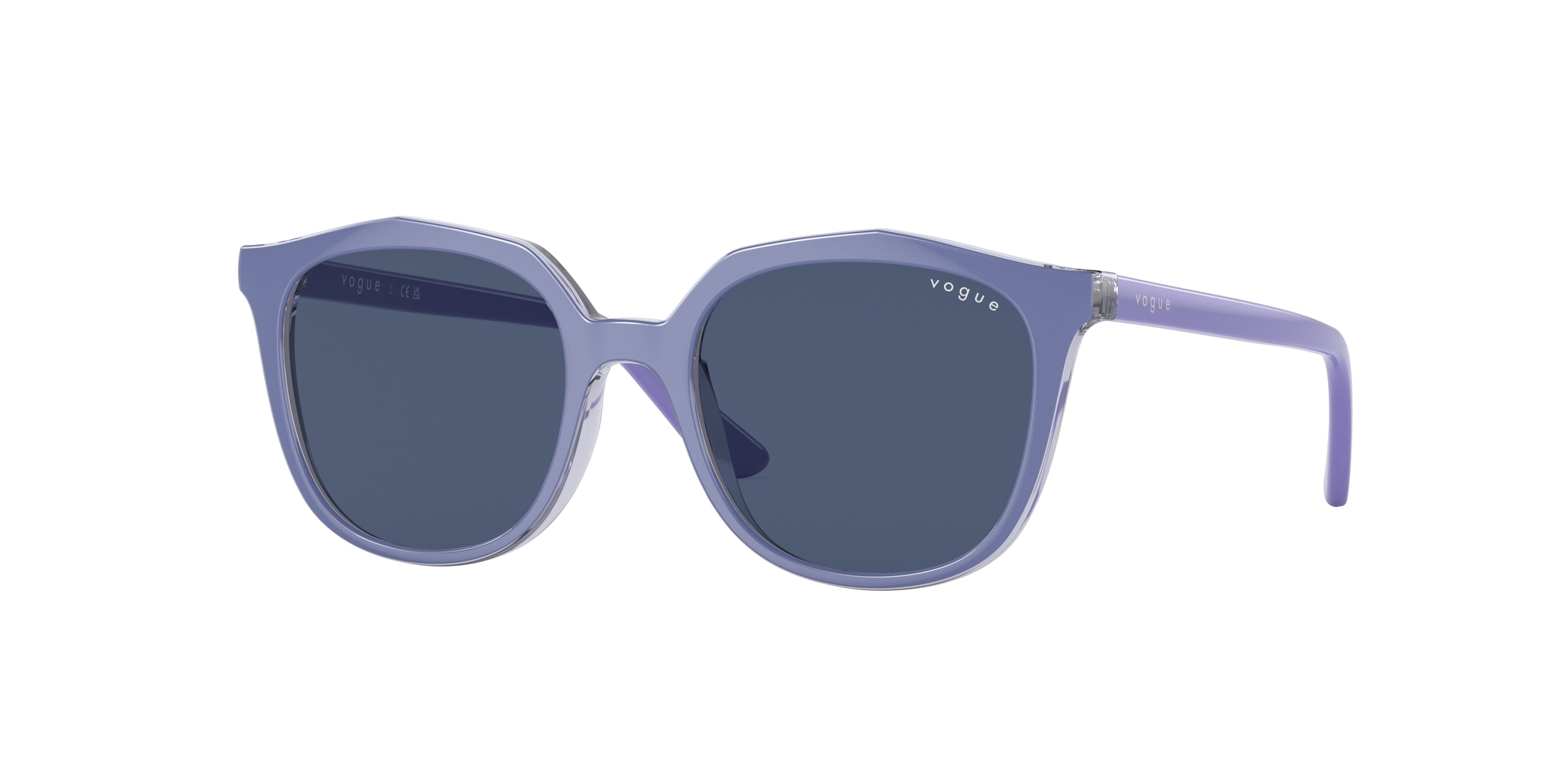 VOGUE JUNIOR SUN VJ2016 Irregular Sunglasses  293280-Transp Purple/Top Light Violet 45-125-16 - Color Map Violet