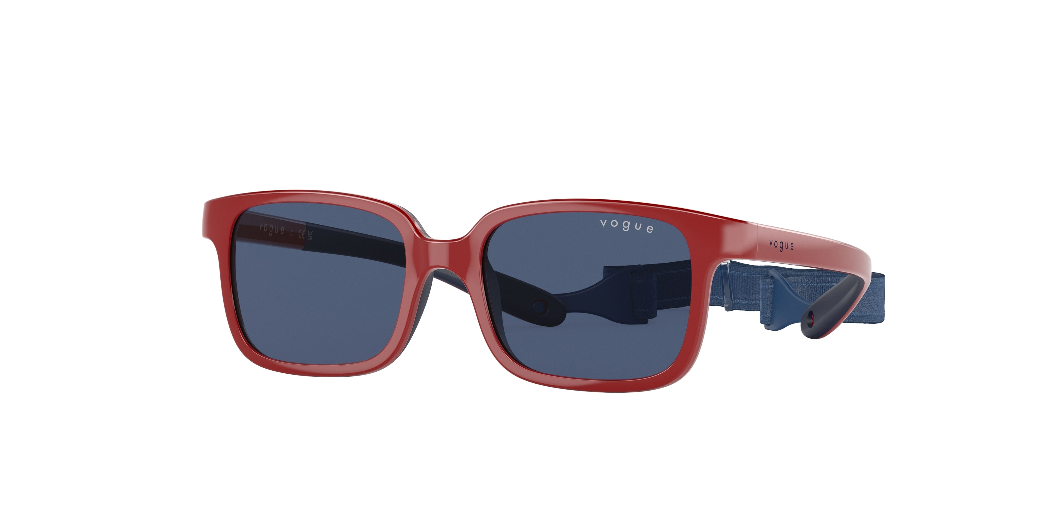 VOGUE JUNIOR SUN VJ2017 Pillow Sunglasses  302680-Full Red On Blue Rubber 45-120-14 - Color Map Red