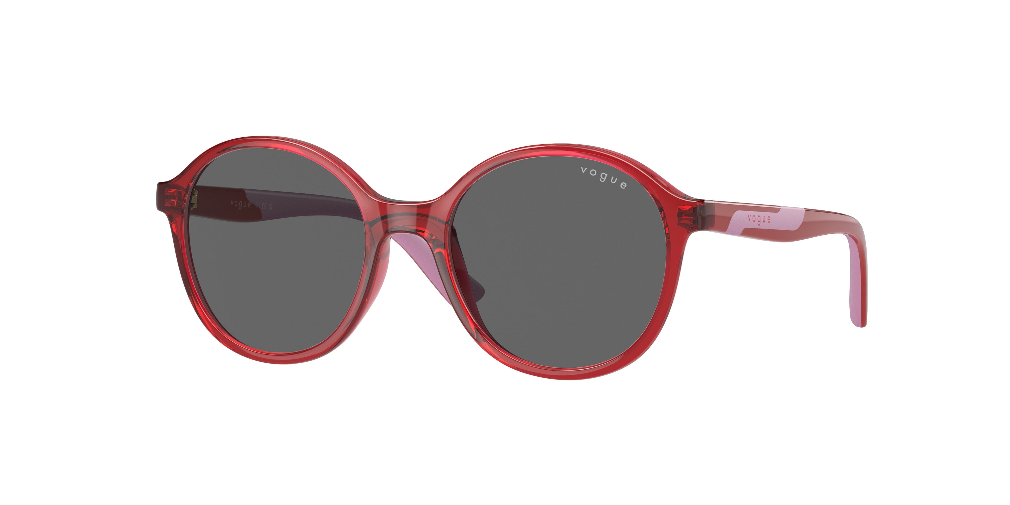 VOGUE JUNIOR SUN VJ2018 Round Sunglasses  306687-Transparent Dark Red 45-125-16 - Color Map Red