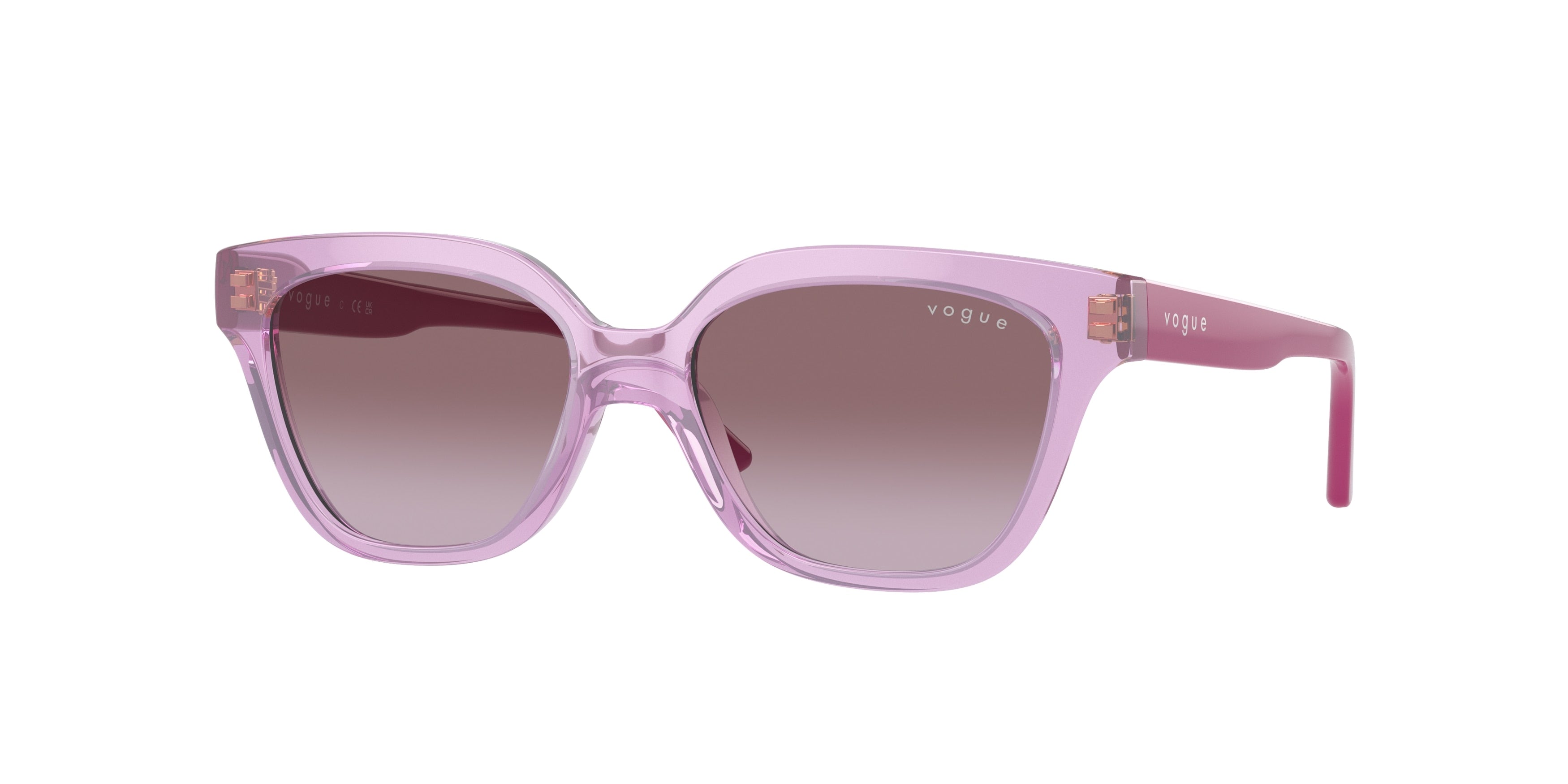 VOGUE JUNIOR SUN VJ2021 Irregular Sunglasses  27808H-Transparent Pink 48-125-15 - Color Map Pink