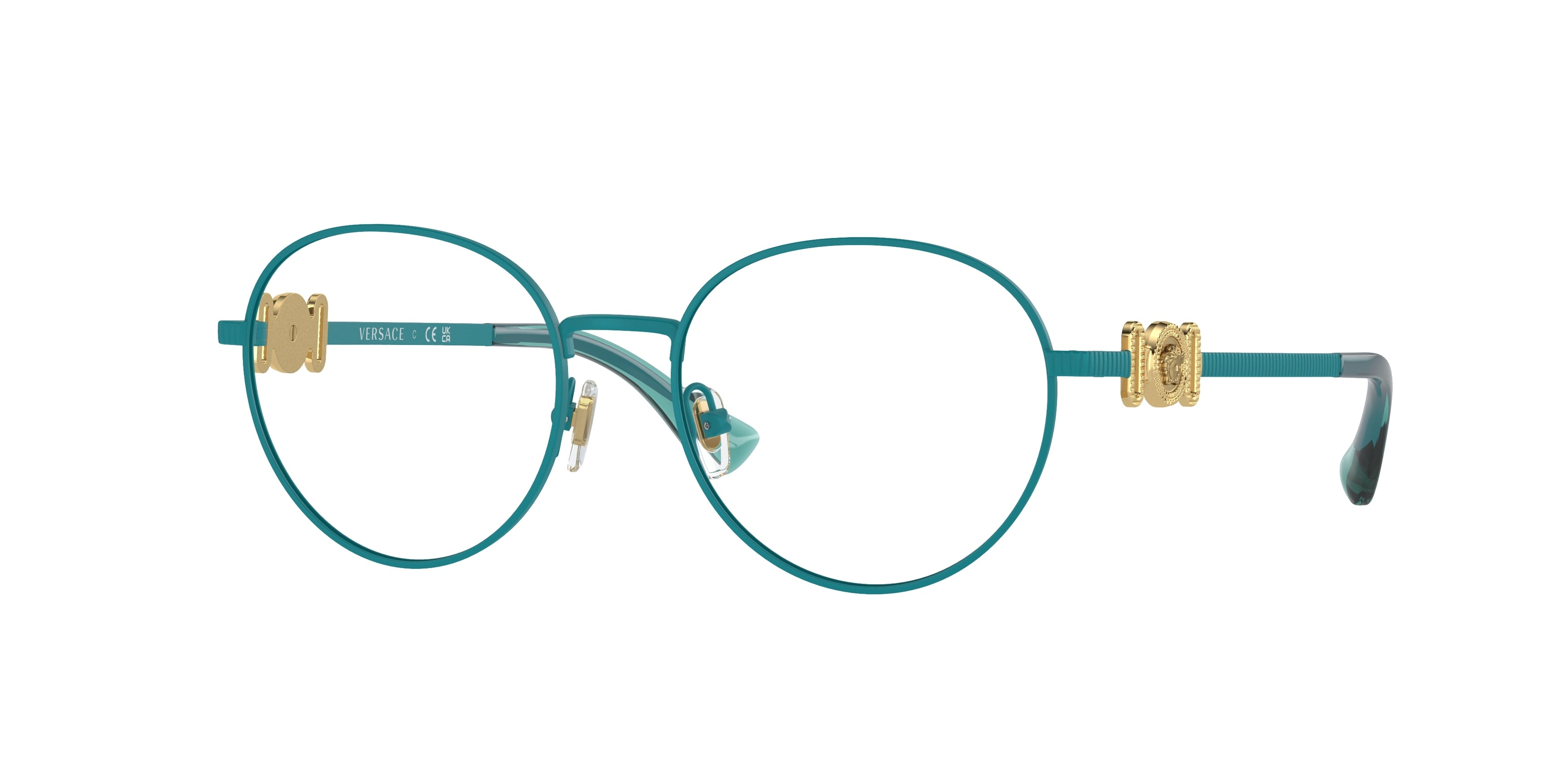 Versace Kids VK1002 Phantos Eyeglasses  1498-Matte Turquoise 48-130-16 - Color Map Blue