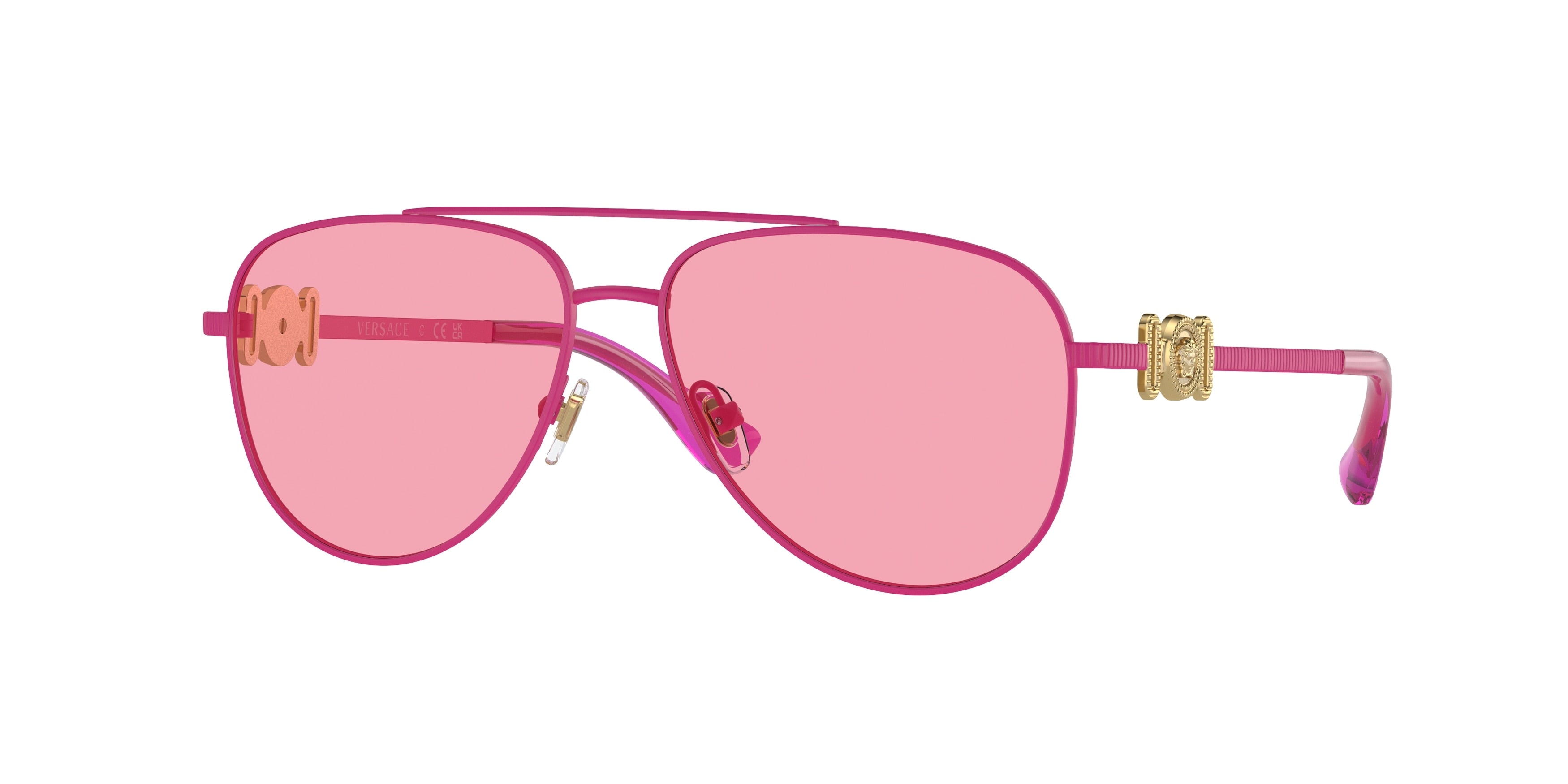 Versace Kids VK2002 Pilot Sunglasses  149584-Matte Fuchsia 52-130-13 - Color Map Pink