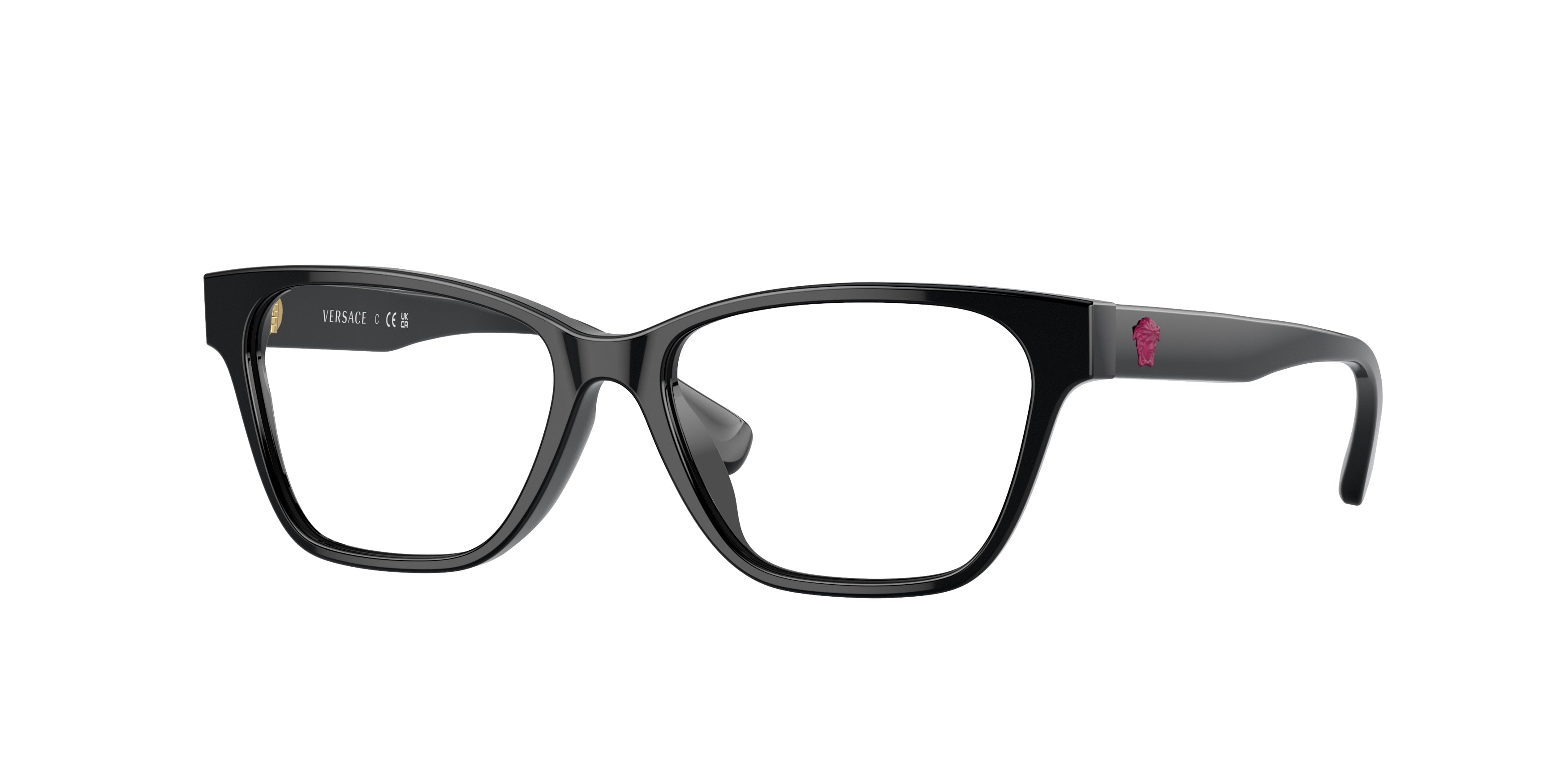 Versace Kids VK3003U Rectangle Eyeglasses  GB1-Black 48-130-14 - Color Map Black