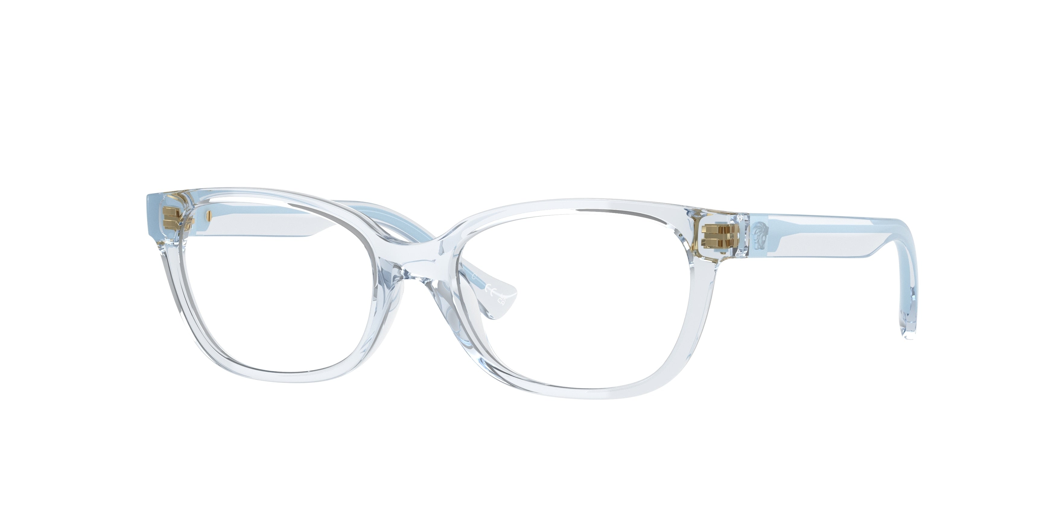 Versace Kids VK3006U Rectangle Eyeglasses  5480-Pastel Blue Transparent 48-130-15 - Color Map Blue