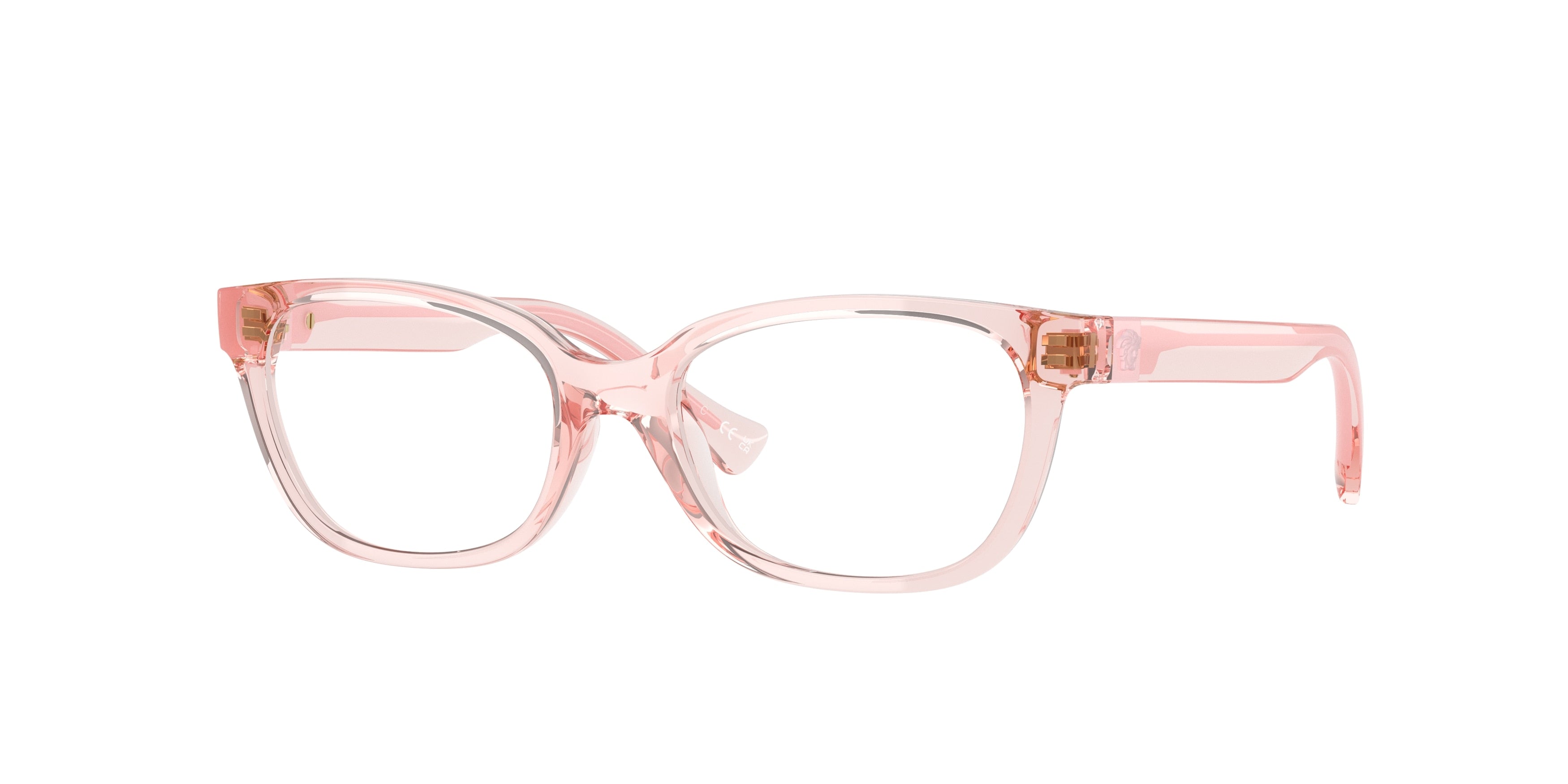 Versace Kids VK3006U Rectangle Eyeglasses  5481-Pastel Pink Transparent 48-130-15 - Color Map Pink