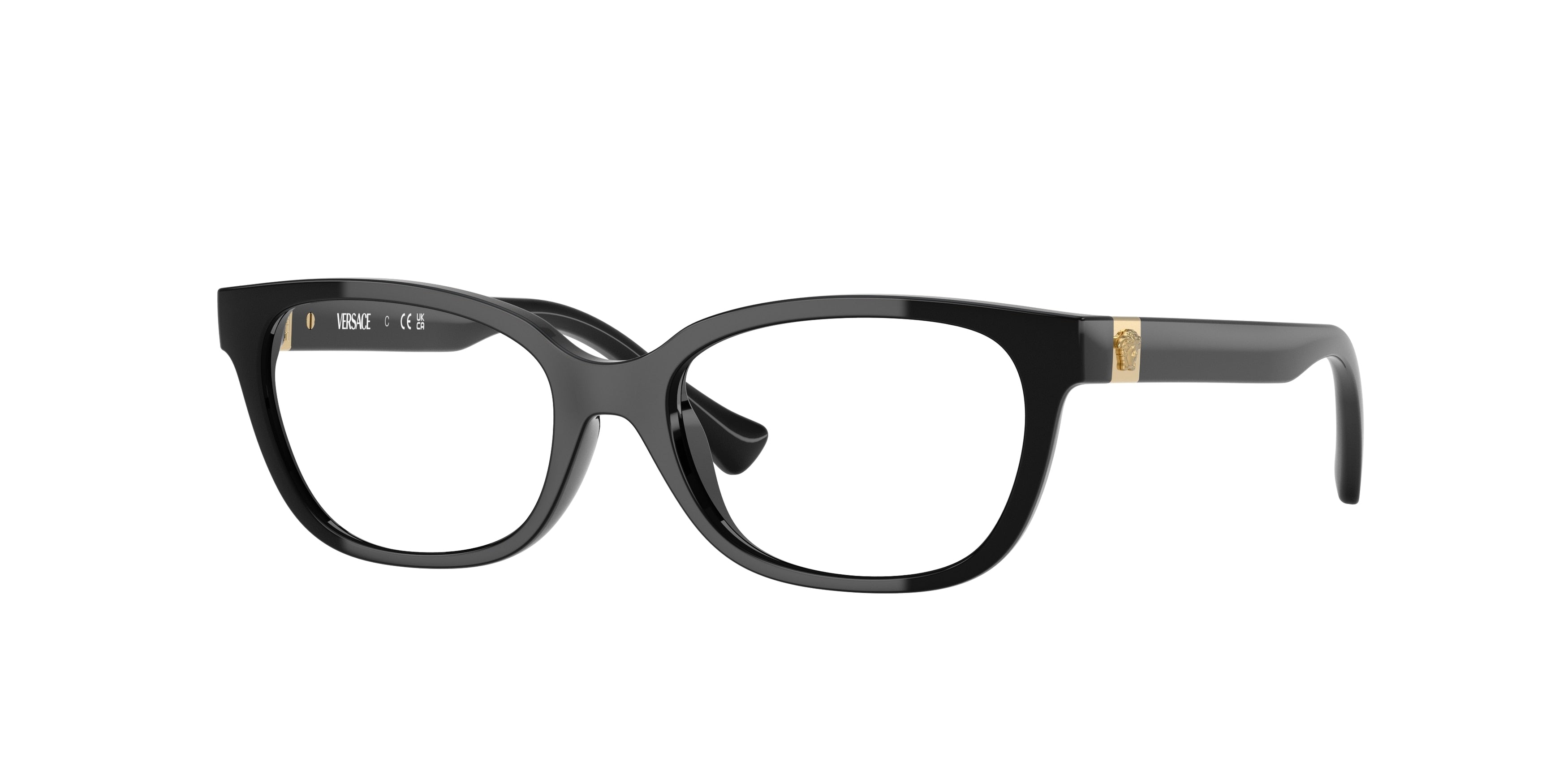 Versace Kids VK3006U Rectangle Eyeglasses  GB1-Black 48-130-15 - Color Map Black