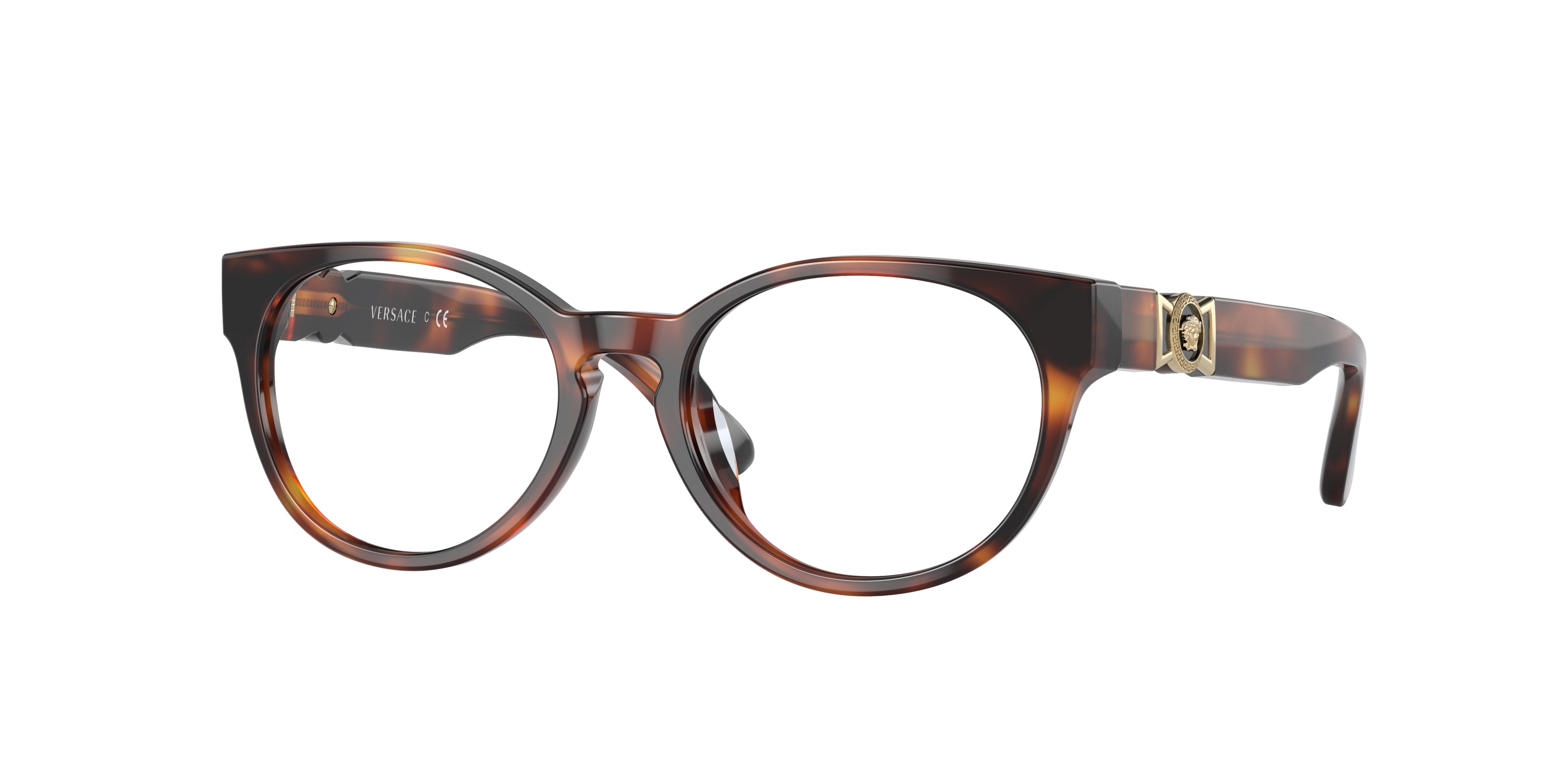 Versace Kids VK3323U Oval Eyeglasses  5217-Havana 47-130-16 - Color Map Tortoise