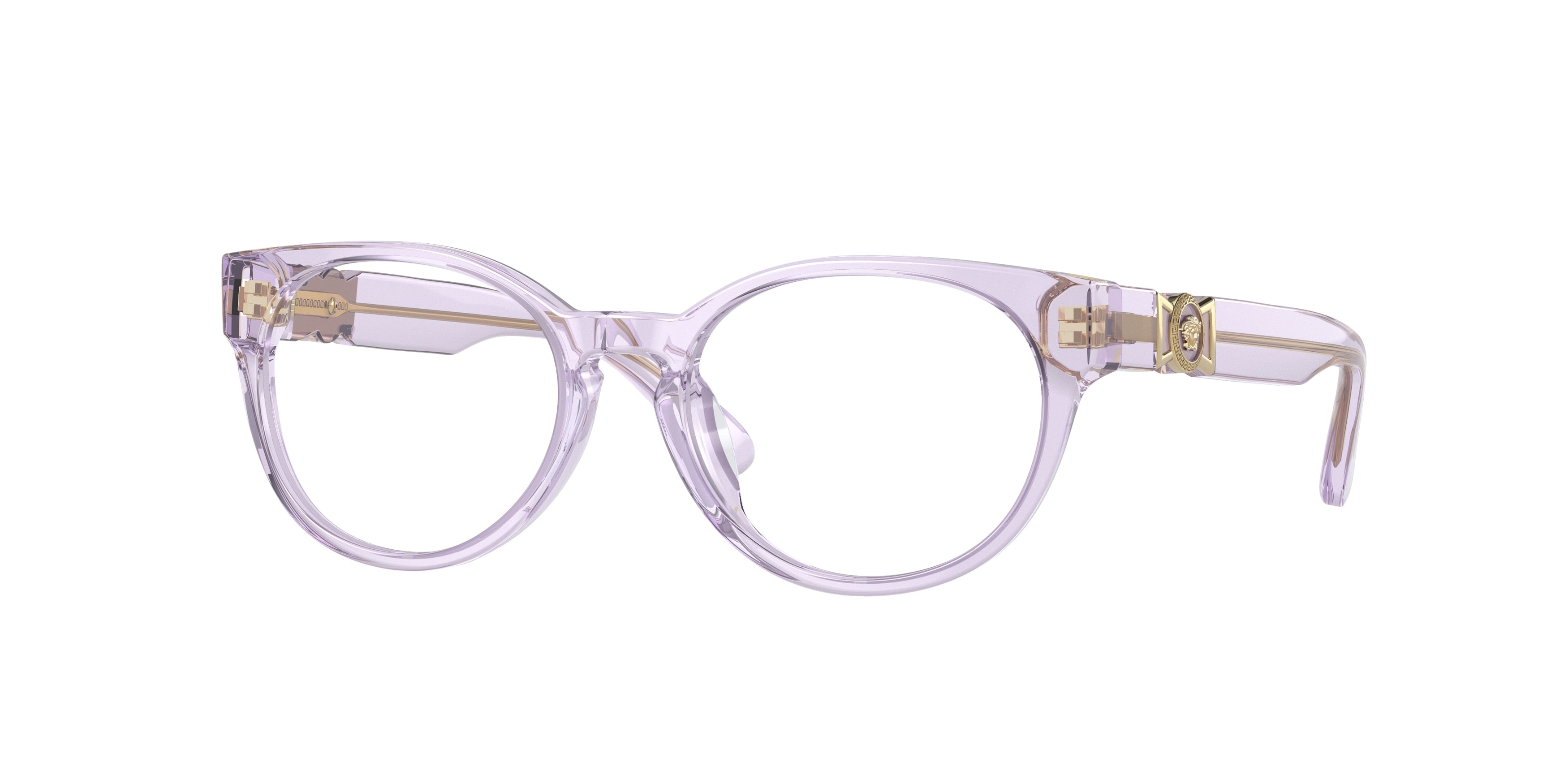 Versace Kids VK3323U Oval Eyeglasses  5372-Transparent Pink 47-130-16 - Color Map Pink