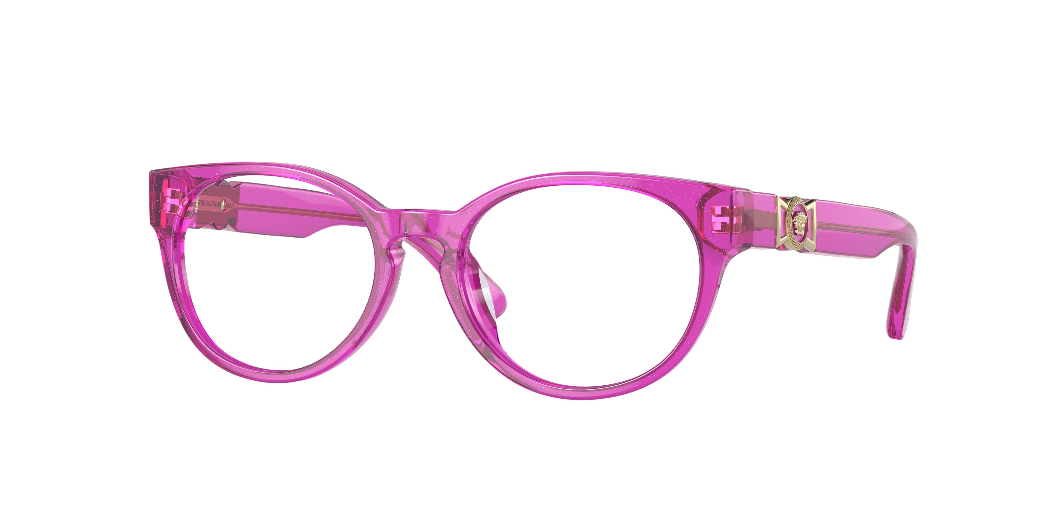 Versace Kids VK3323U Oval Eyeglasses  5375-Fuchsia Glitter 47-130-16 - Color Map Pink