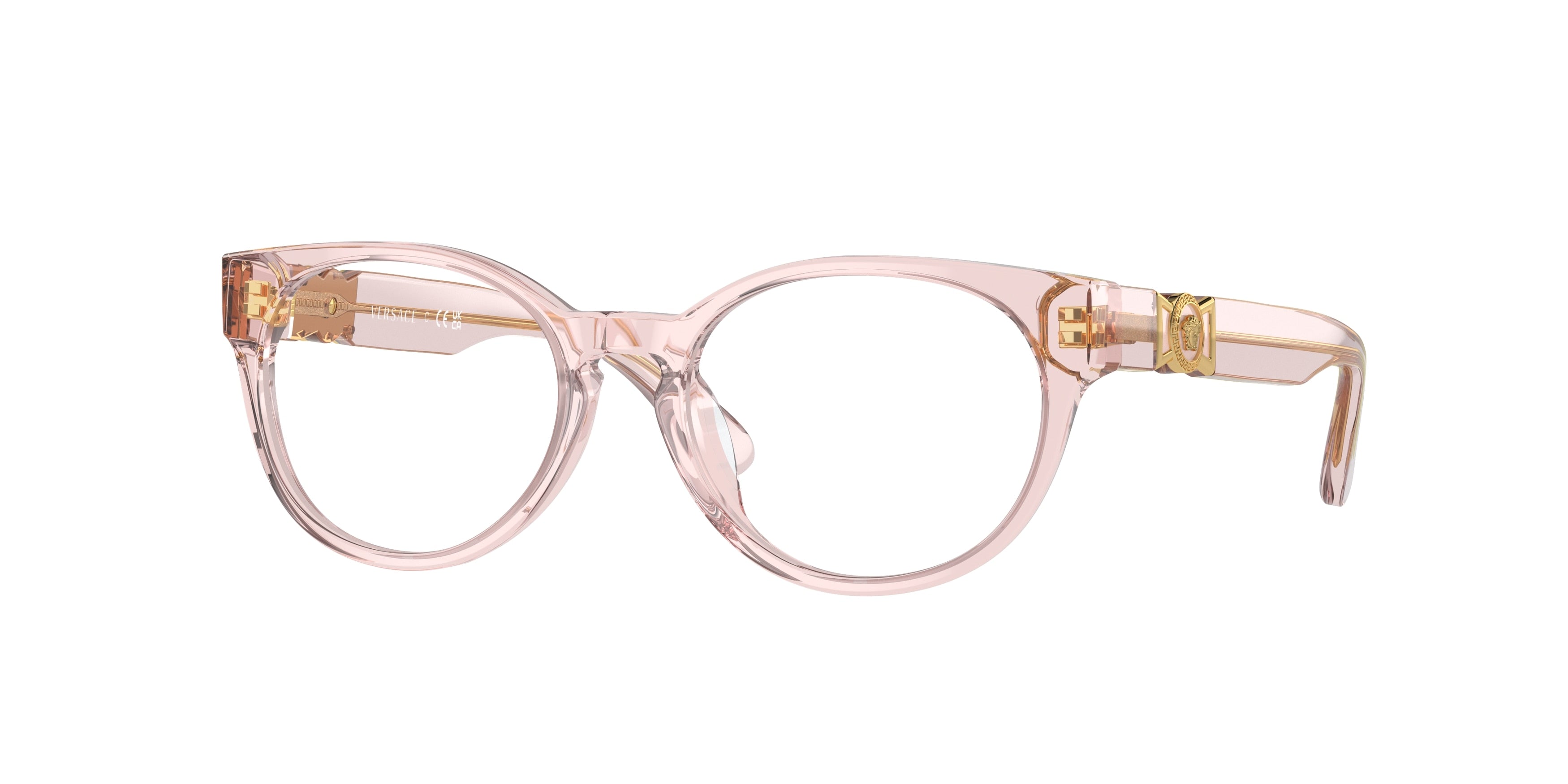 Versace Kids VK3323U Oval Eyeglasses  5441-Transparent Pink 47-130-16 - Color Map Pink