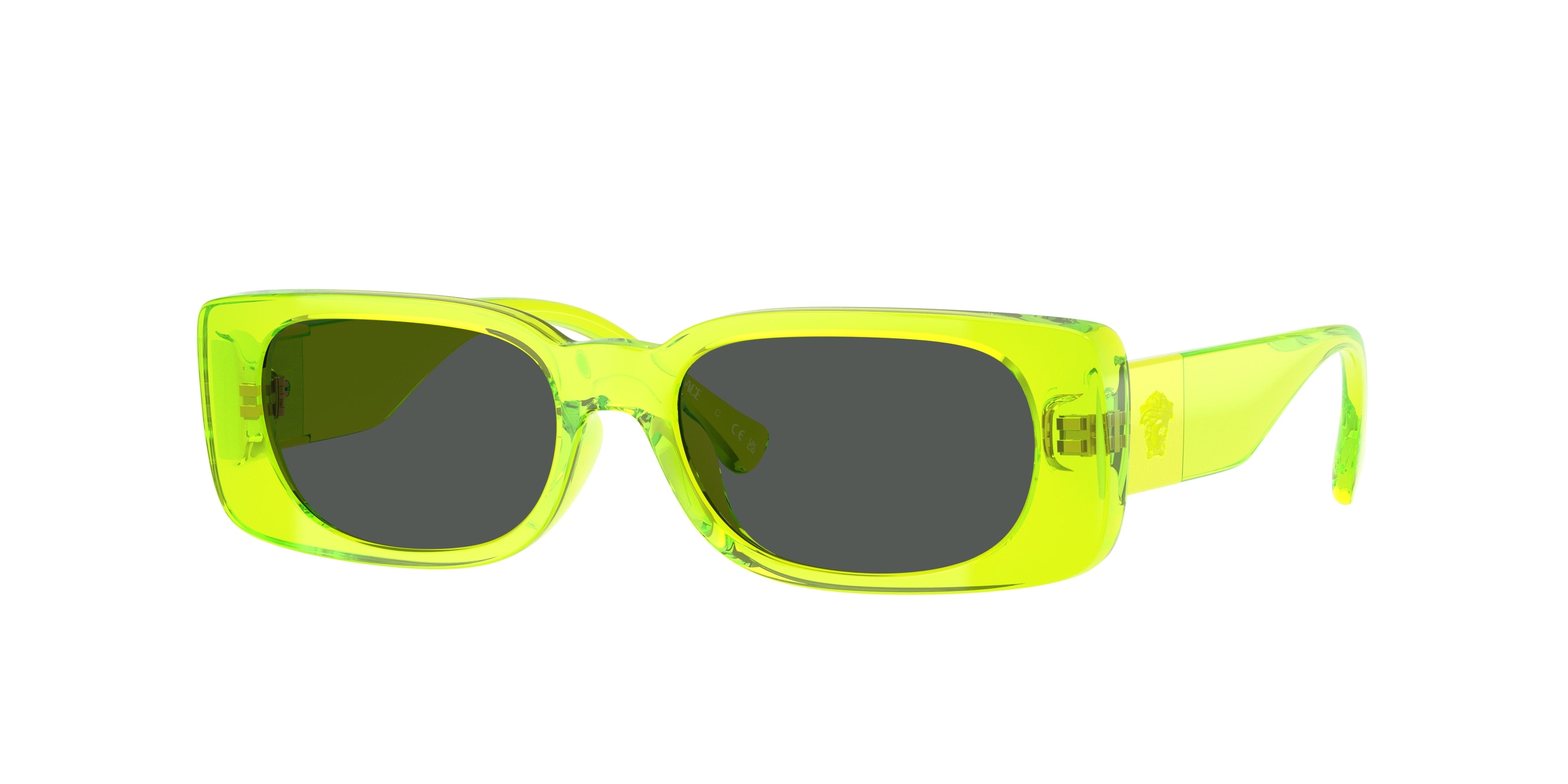 Versace Kids VK4003U Rectangle Sunglasses  547987-Yellow Fluo Transparent 47-130-15 - Color Map Yellow