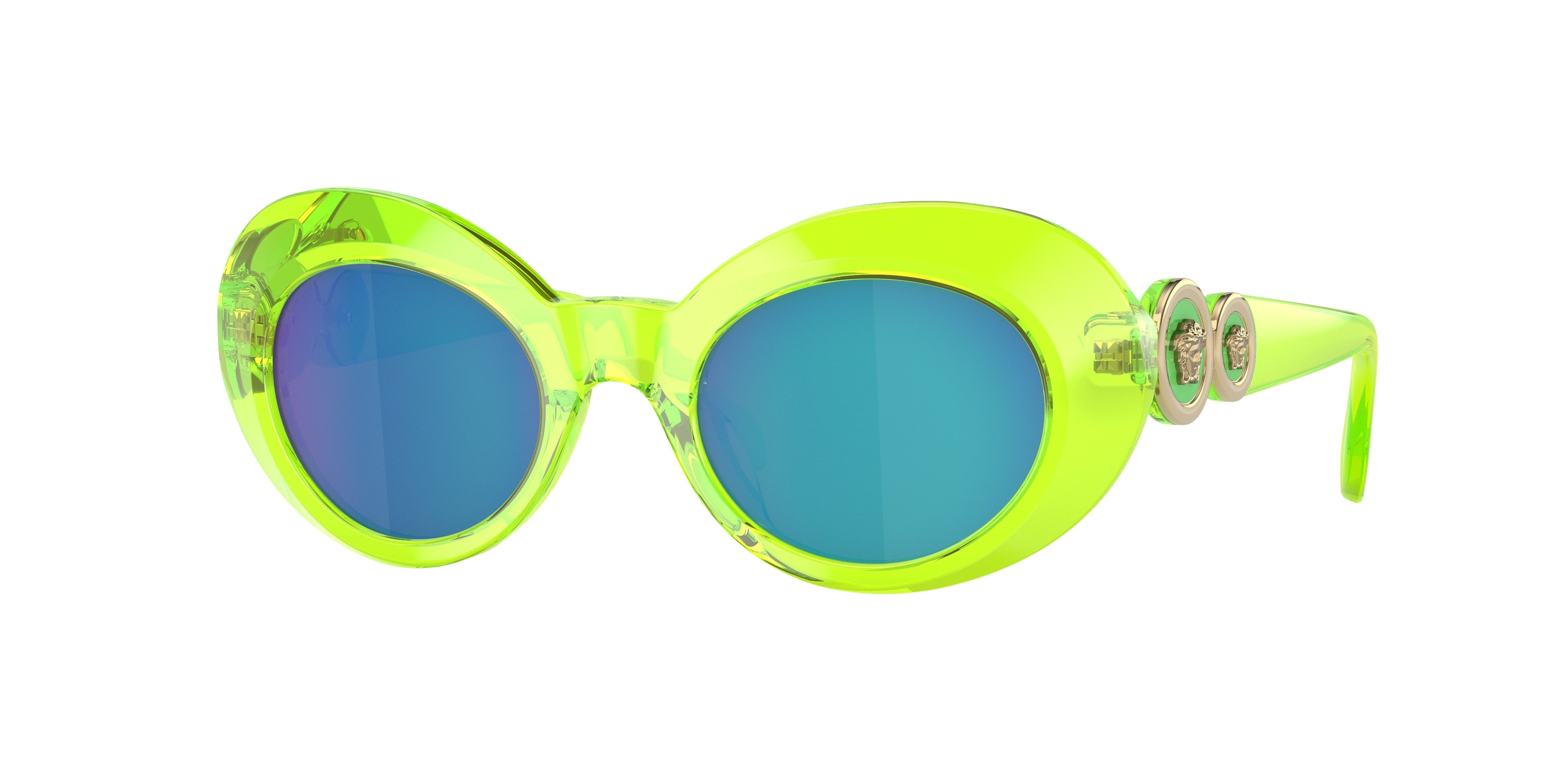 Versace Kids VK4428U Oval Sunglasses  537125-Transparent Fluo Green 45-130-20 - Color Map Green