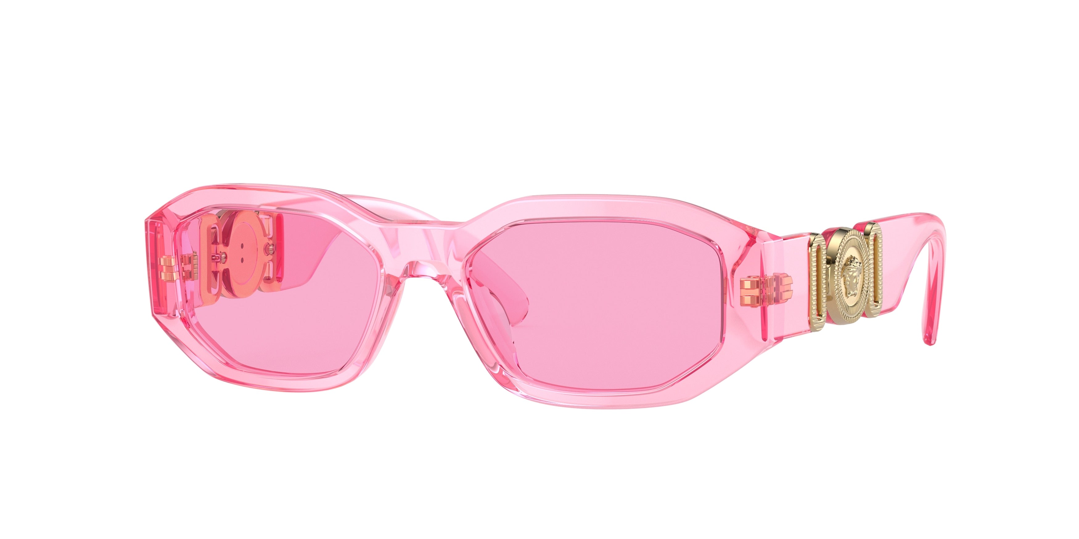 Versace Kids VK4429U Irregular Sunglasses  5370/5-Transparent Pink 48-130-16 - Color Map Pink