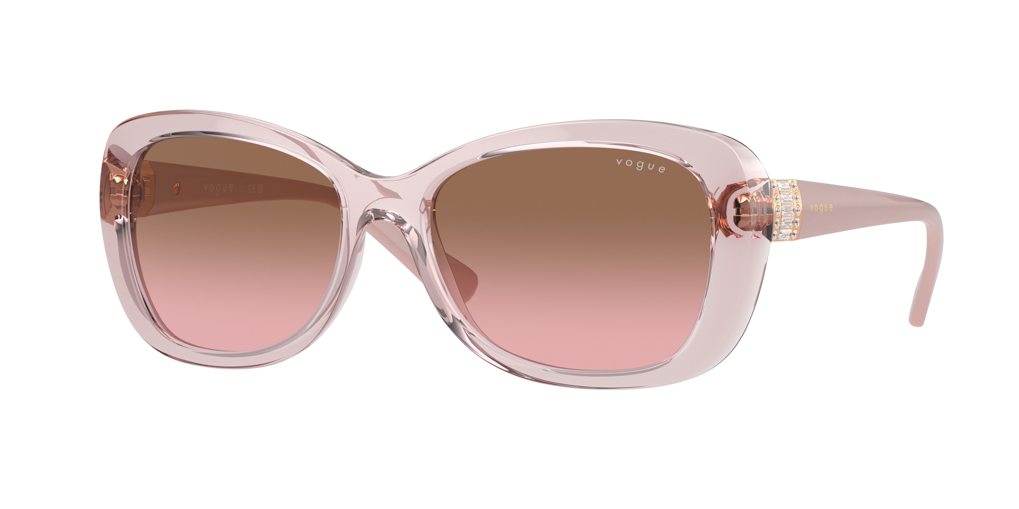 Vogue VO2943SB Butterfly Sunglasses  294214-Transparent Pink 55-135-17 - Color Map Pink