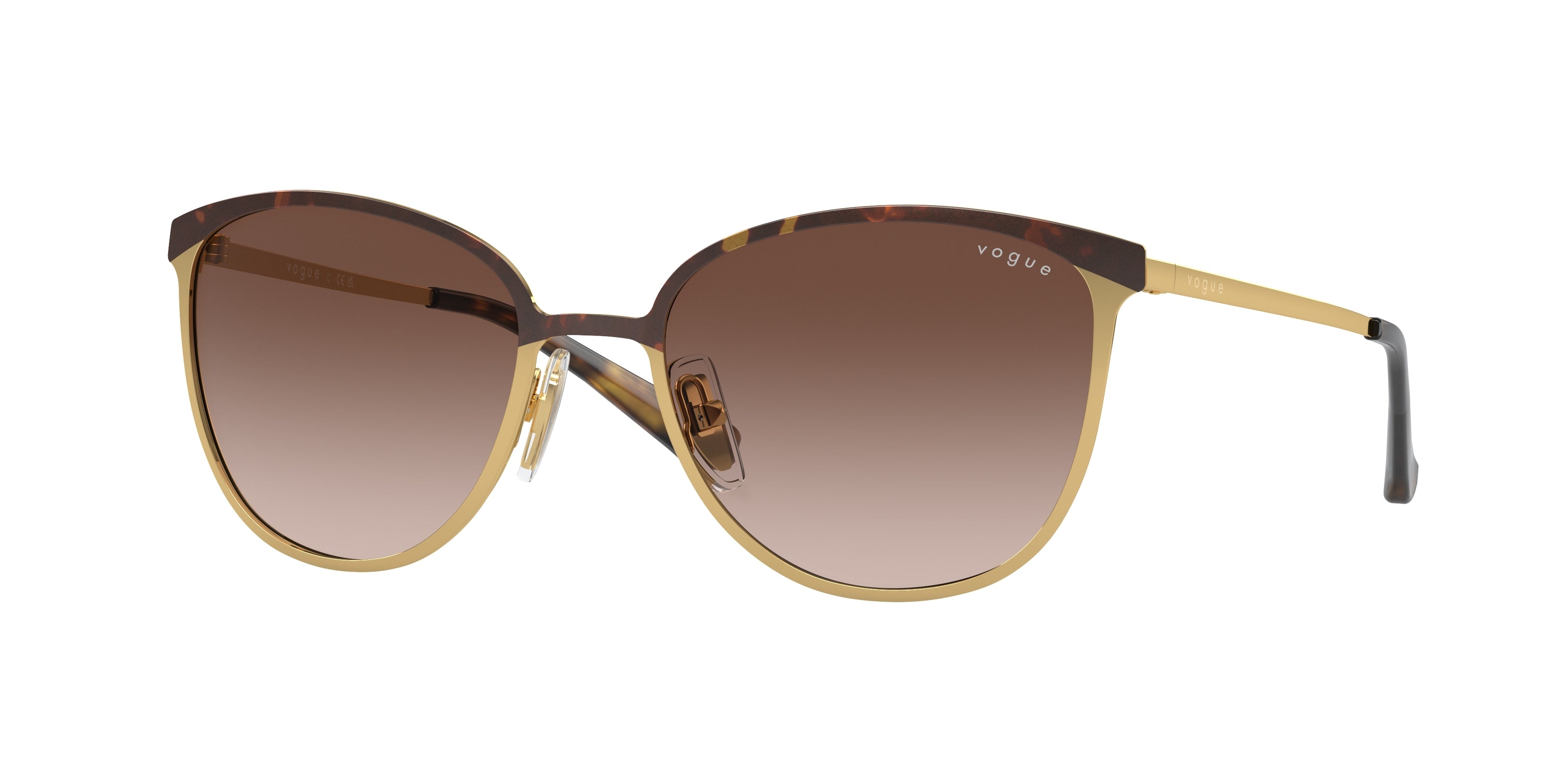 Vogue VO4002S Rectangle Sunglasses  507813-Top Havana/Gold 55-135-18 - Color Map Brown