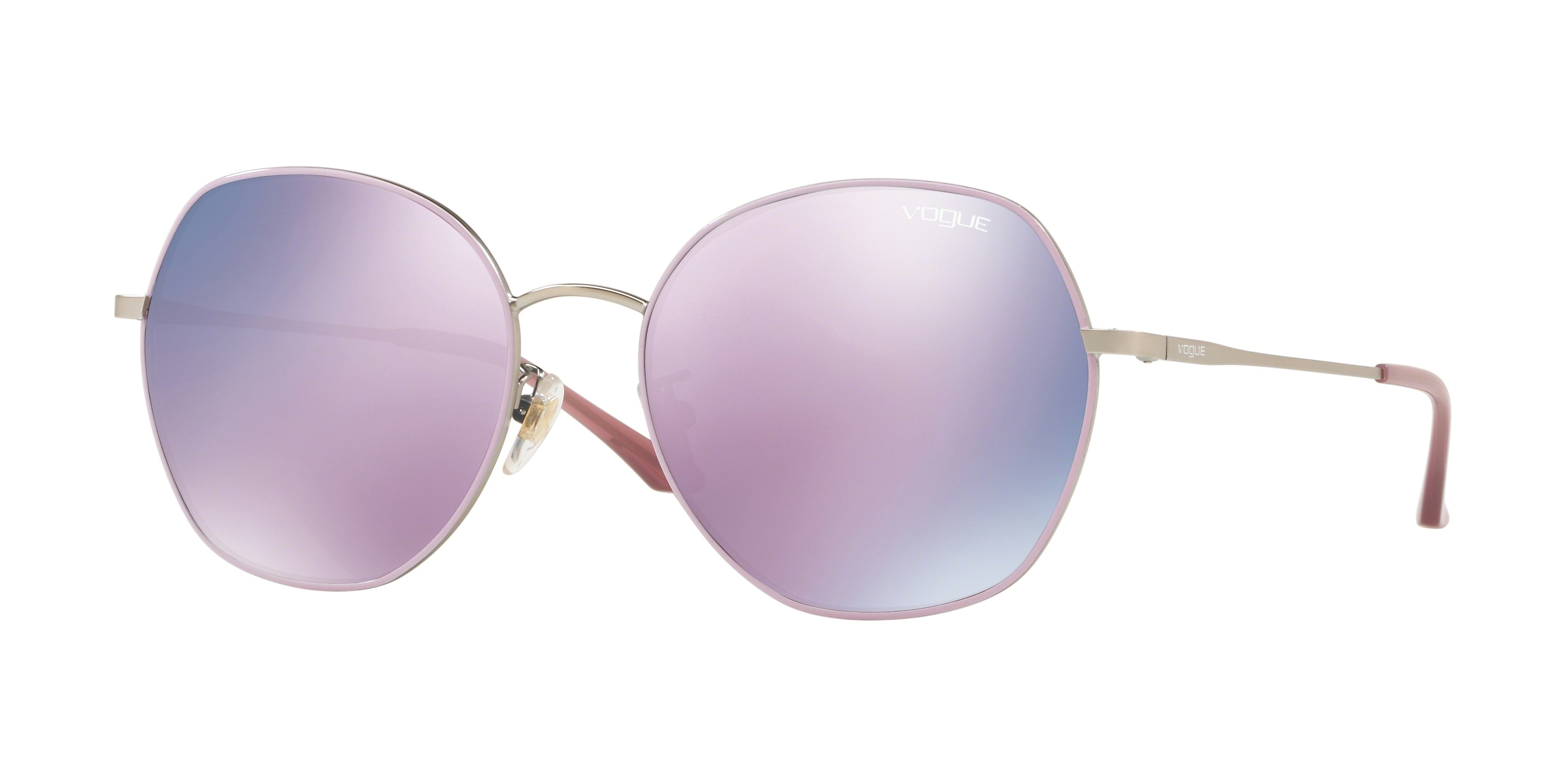 Vogue VO4115SD Irregular Sunglasses  323/5R-Top Pink/Matte Silver 58-140-18 - Color Map Pink