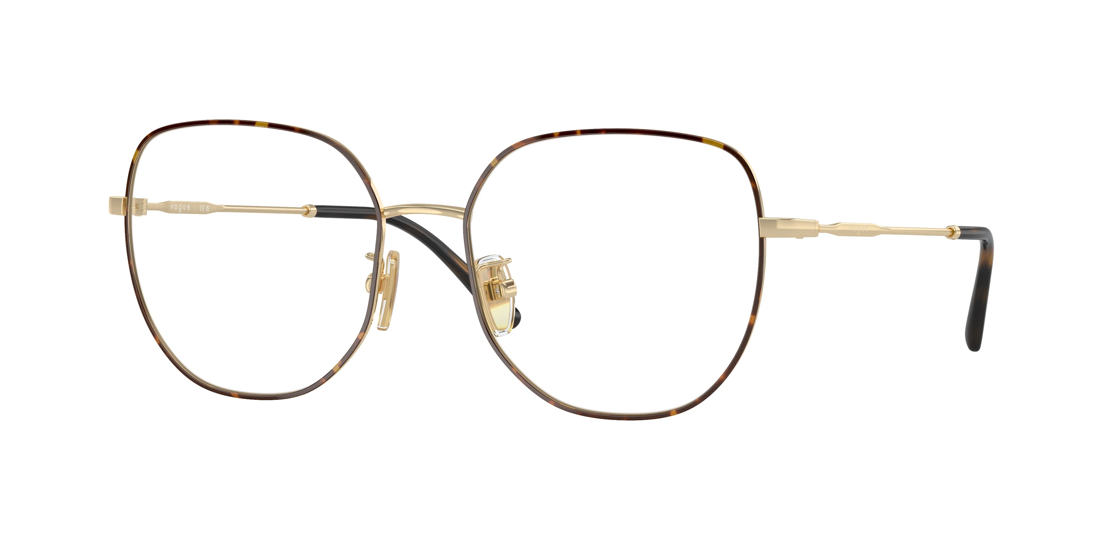 Vogue VO4296D Irregular Eyeglasses  5078-Top Havana/Pale Gold 54-140-17 - Color Map Brown