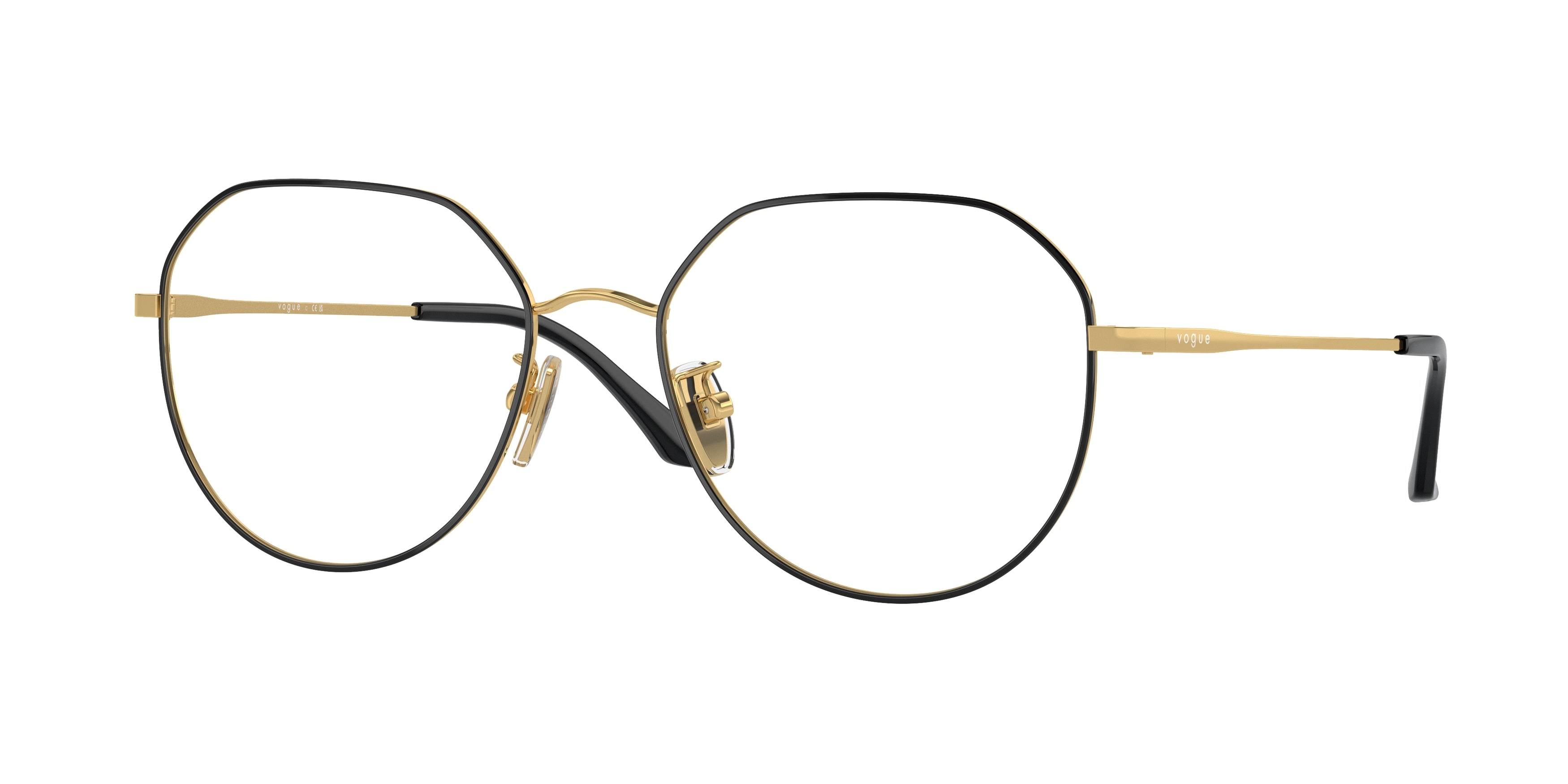 Vogue VO4301D Irregular Eyeglasses  352-Top Black/Gold 55-145-18 - Color Map Black