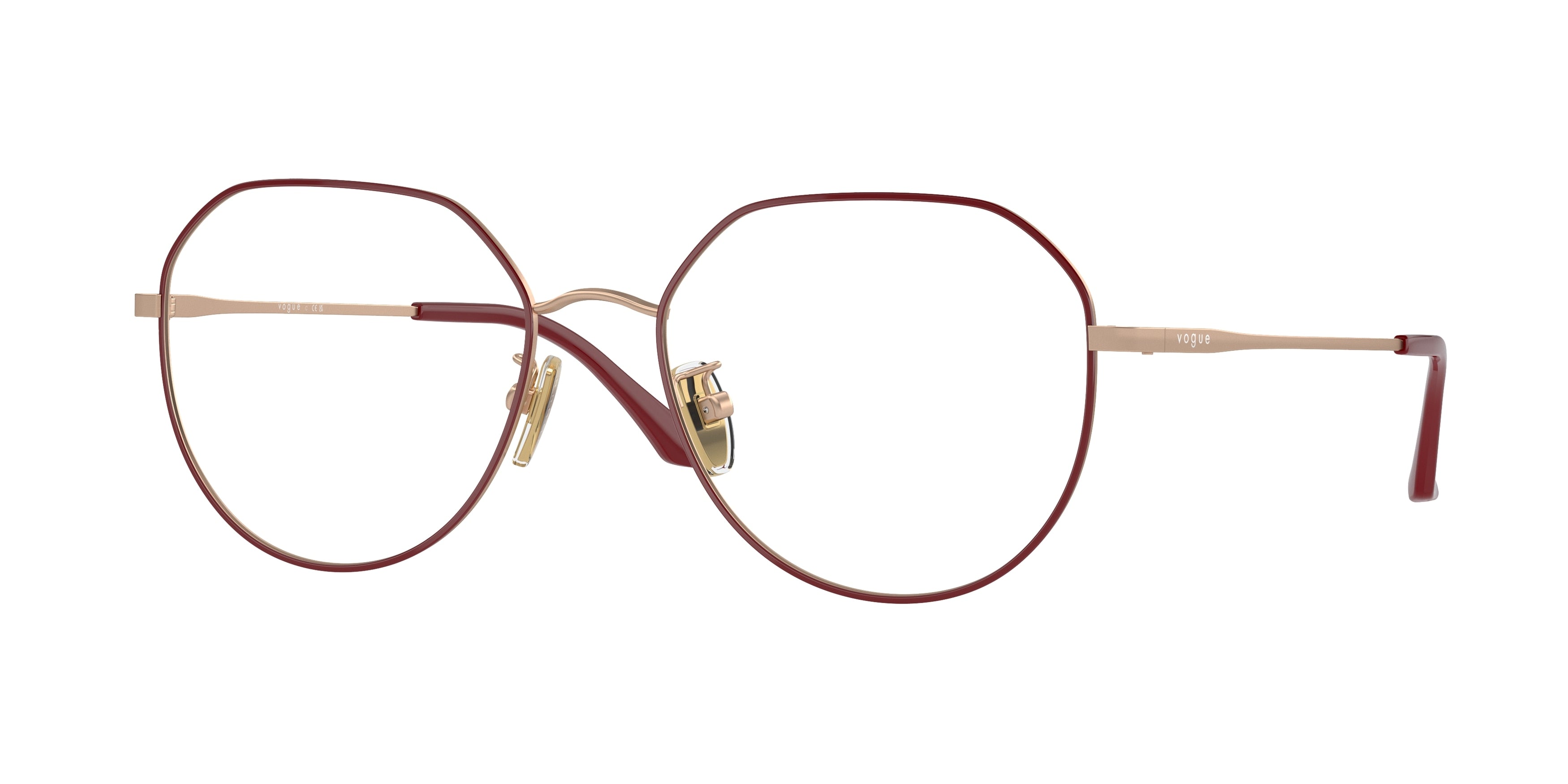 Vogue VO4301D Irregular Eyeglasses  5089-Top Fuchsia/Matte Rose Gold 55-145-18 - Color Map Pink