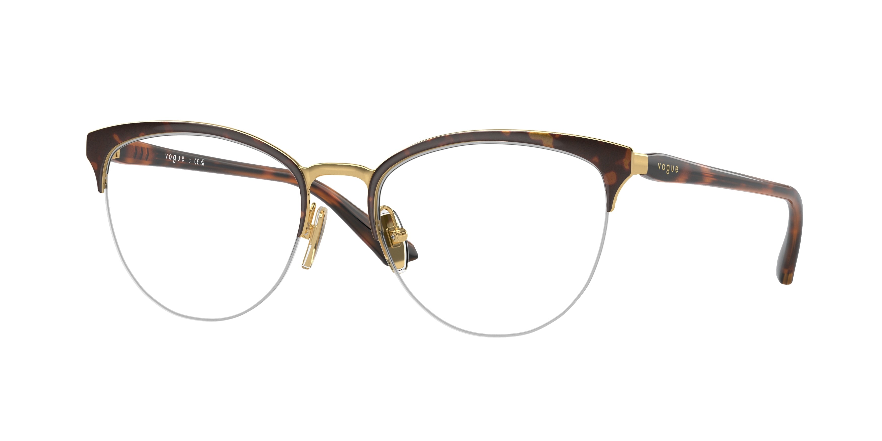 Vogue VO4304 Oval Eyeglasses  5078-Top Havana/Gold 53-140-18 - Color Map Brown