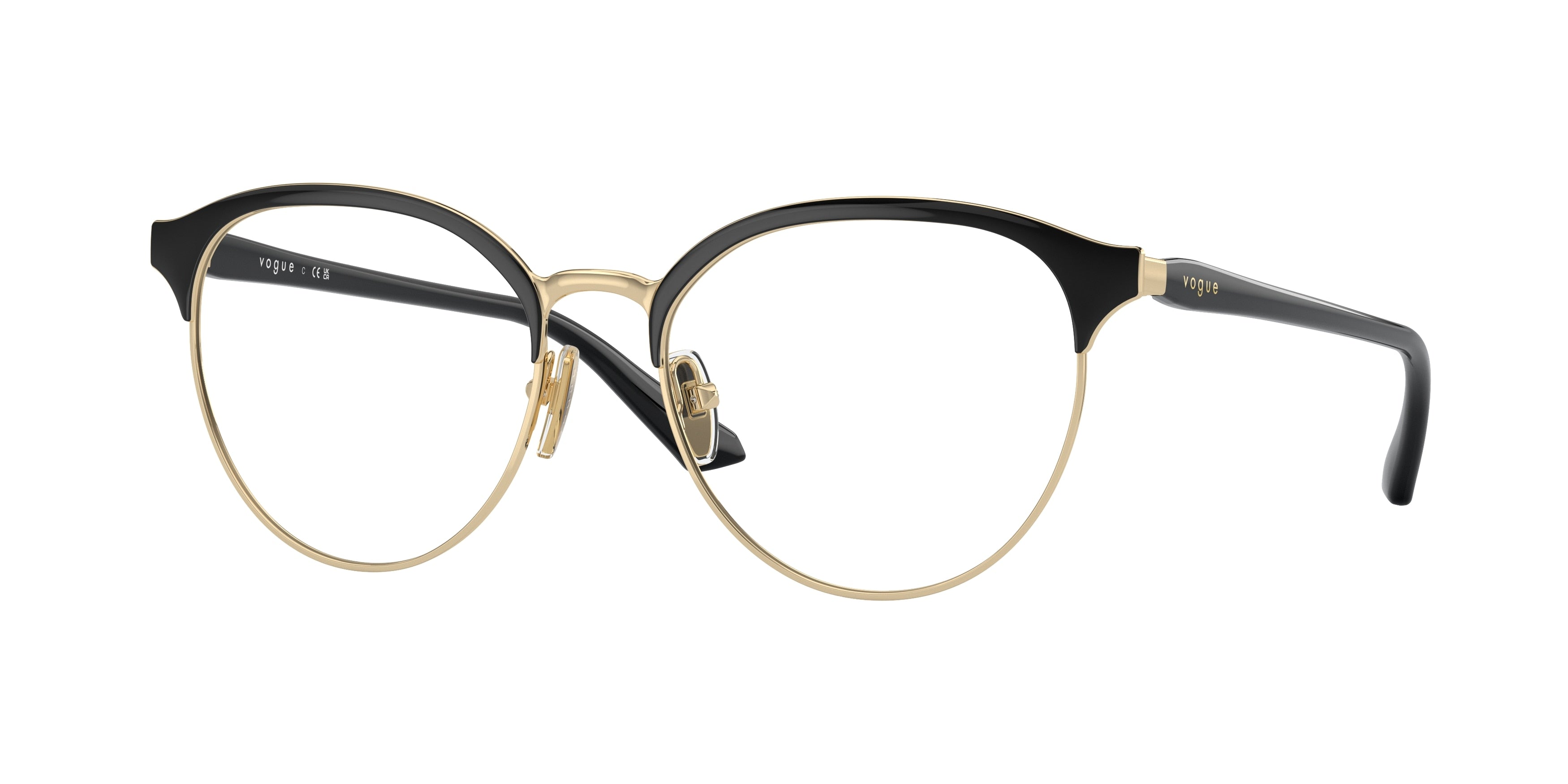 Vogue VO4305 Phantos Eyeglasses  352-Top Black/Pale Gold 53-140-17 - Color Map Black