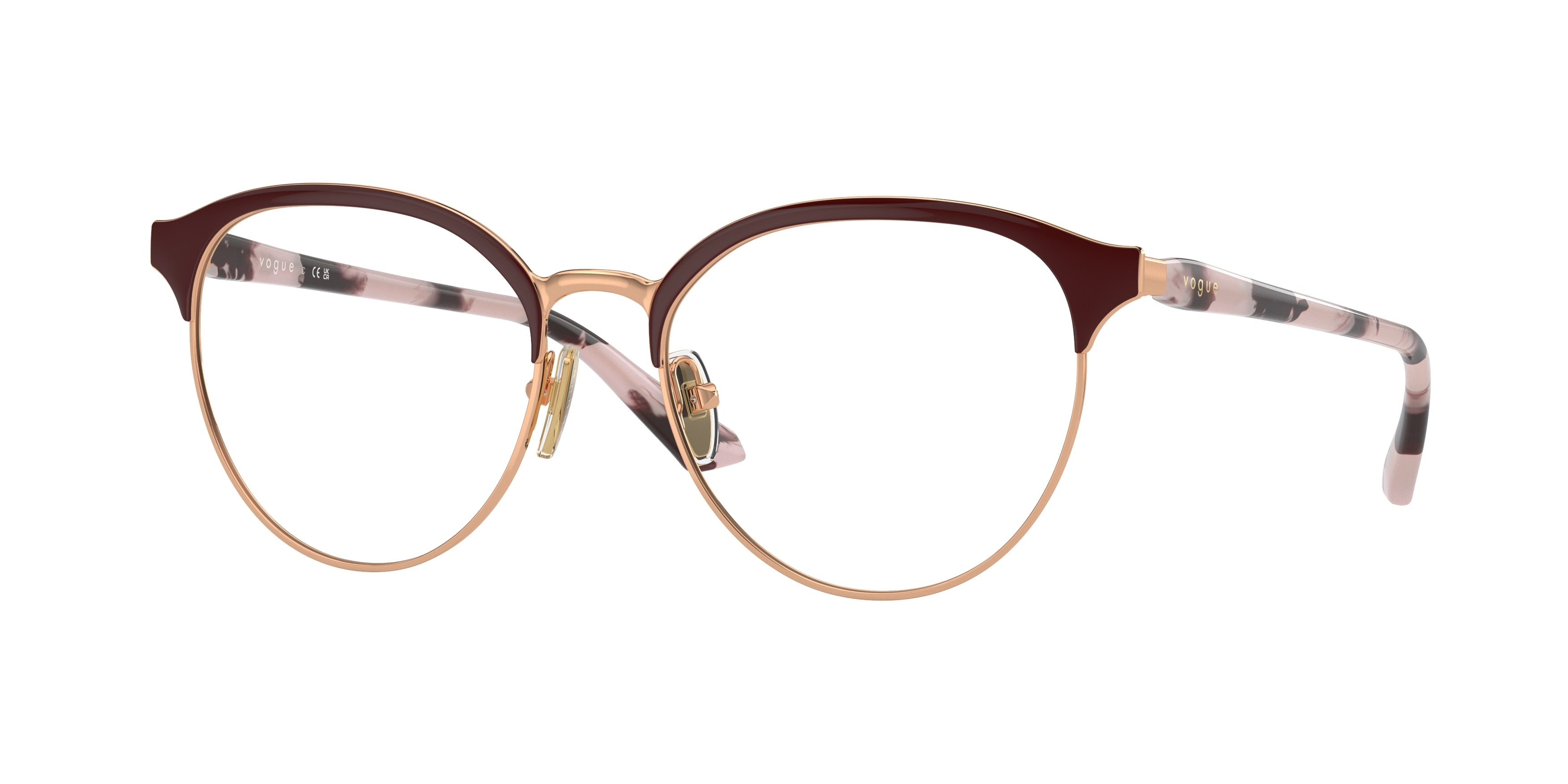 Vogue VO4305 Phantos Eyeglasses  5170-Top Bordeaux/Rose Gold 53-140-17 - Color Map Red