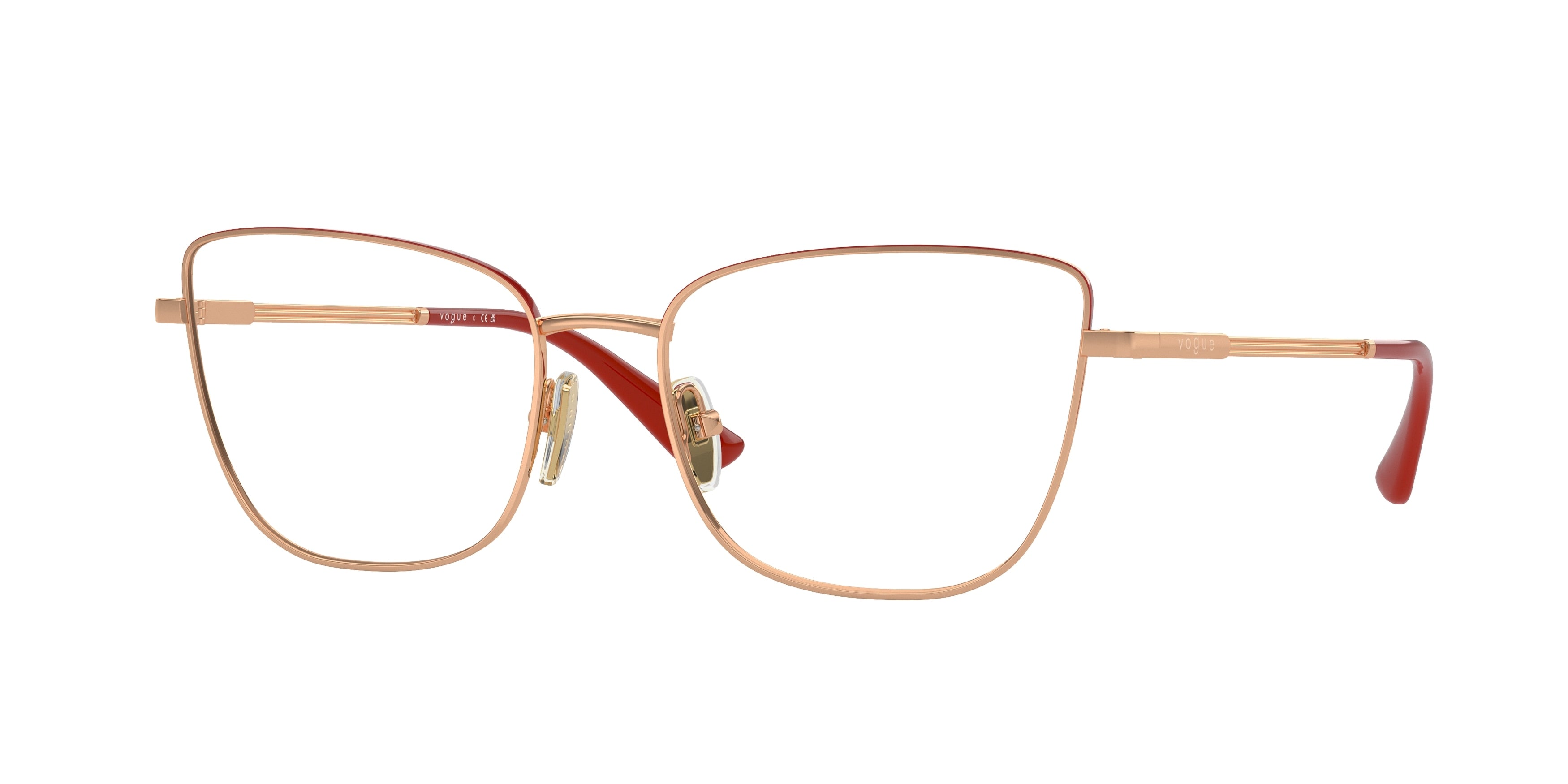 Vogue VO4307 Butterfly Eyeglasses  5152-Rose Gold/Top Red 54-140-17 - Color Map Gold