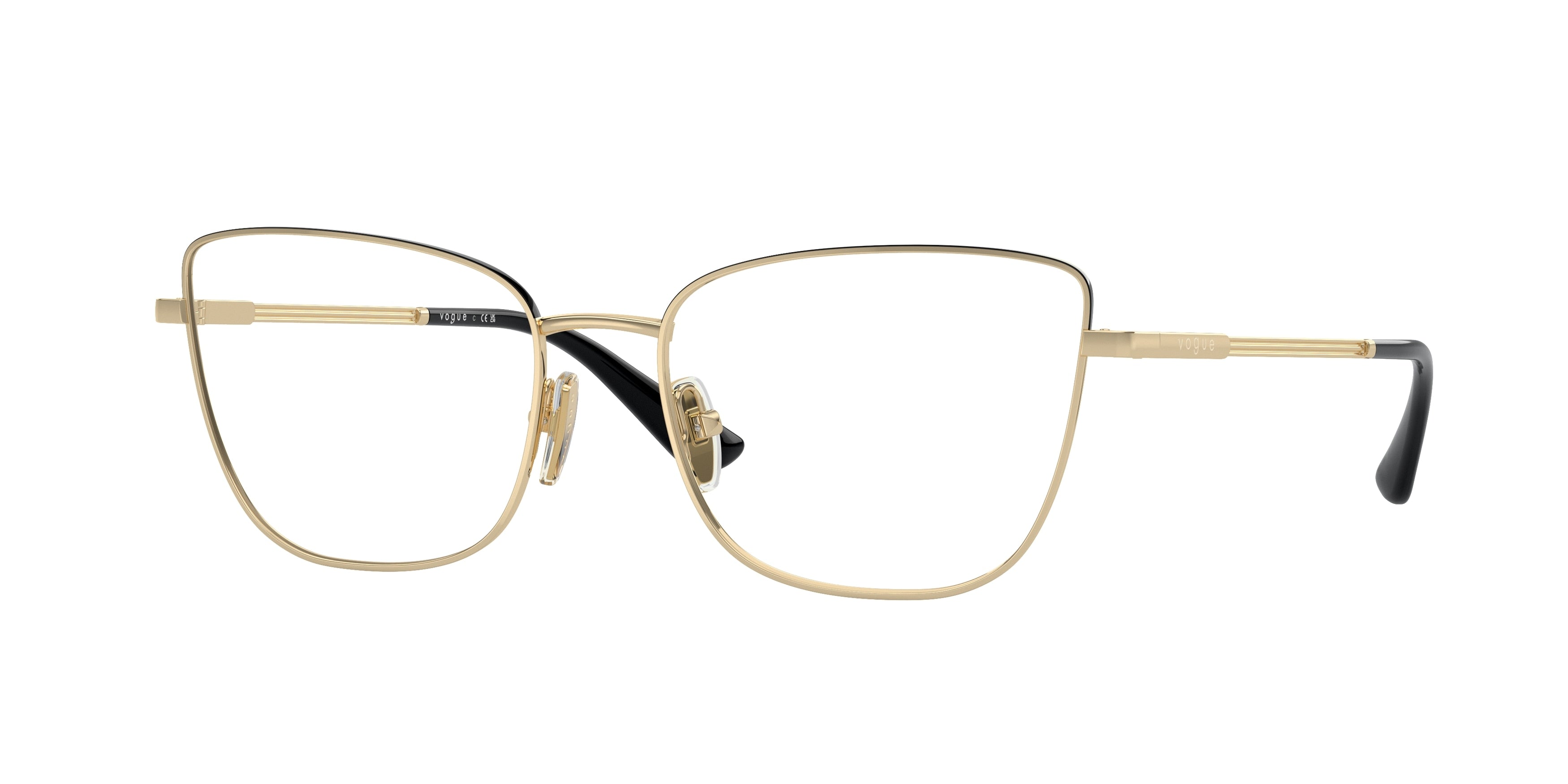 Vogue VO4307 Butterfly Eyeglasses  848-Pale Gold/Top Black 54-140-17 - Color Map Gold