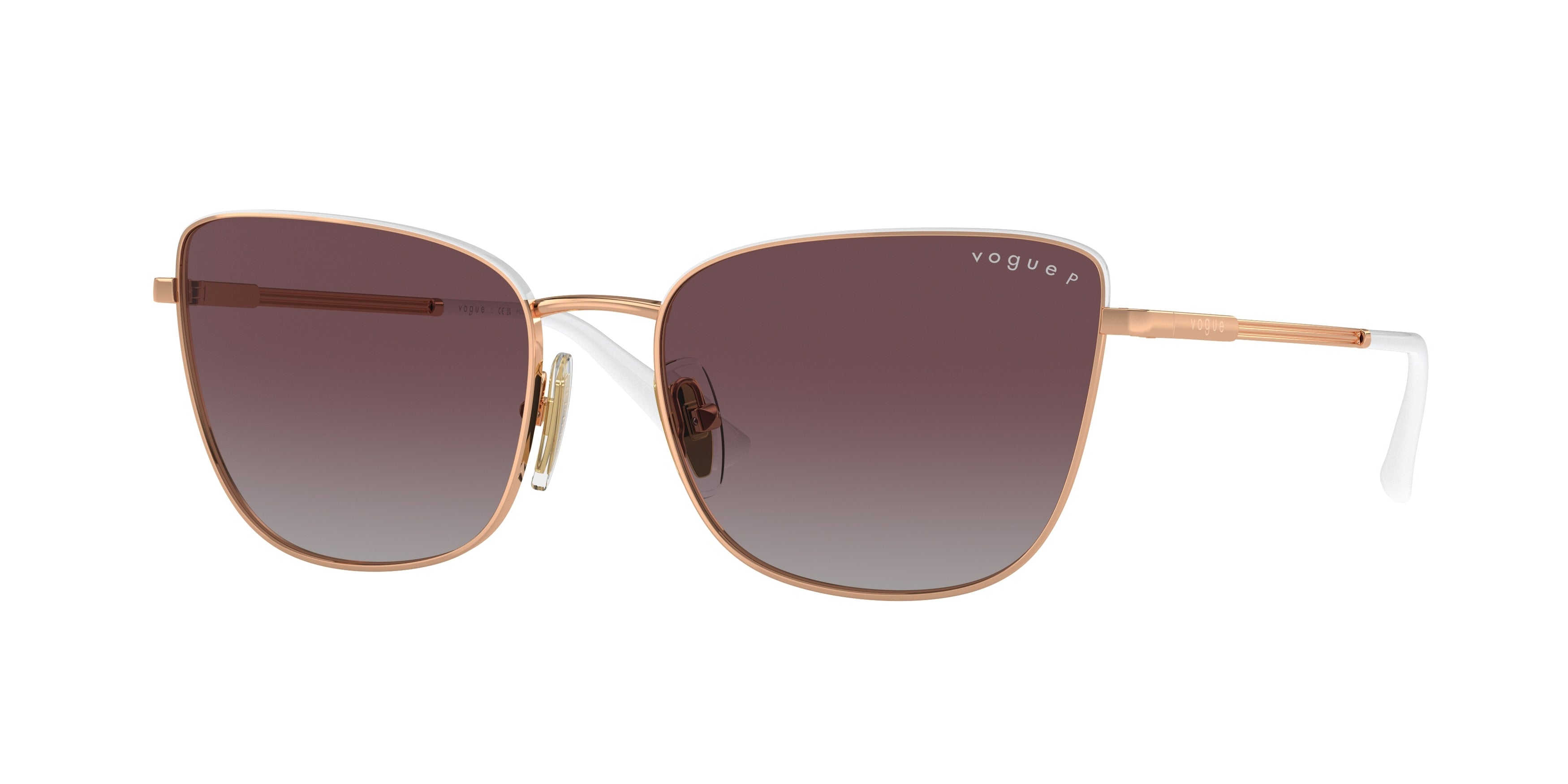 Vogue VO4308S Butterfly Sunglasses  515262-Rose Gold/Top White 56-140-17 - Color Map Gold