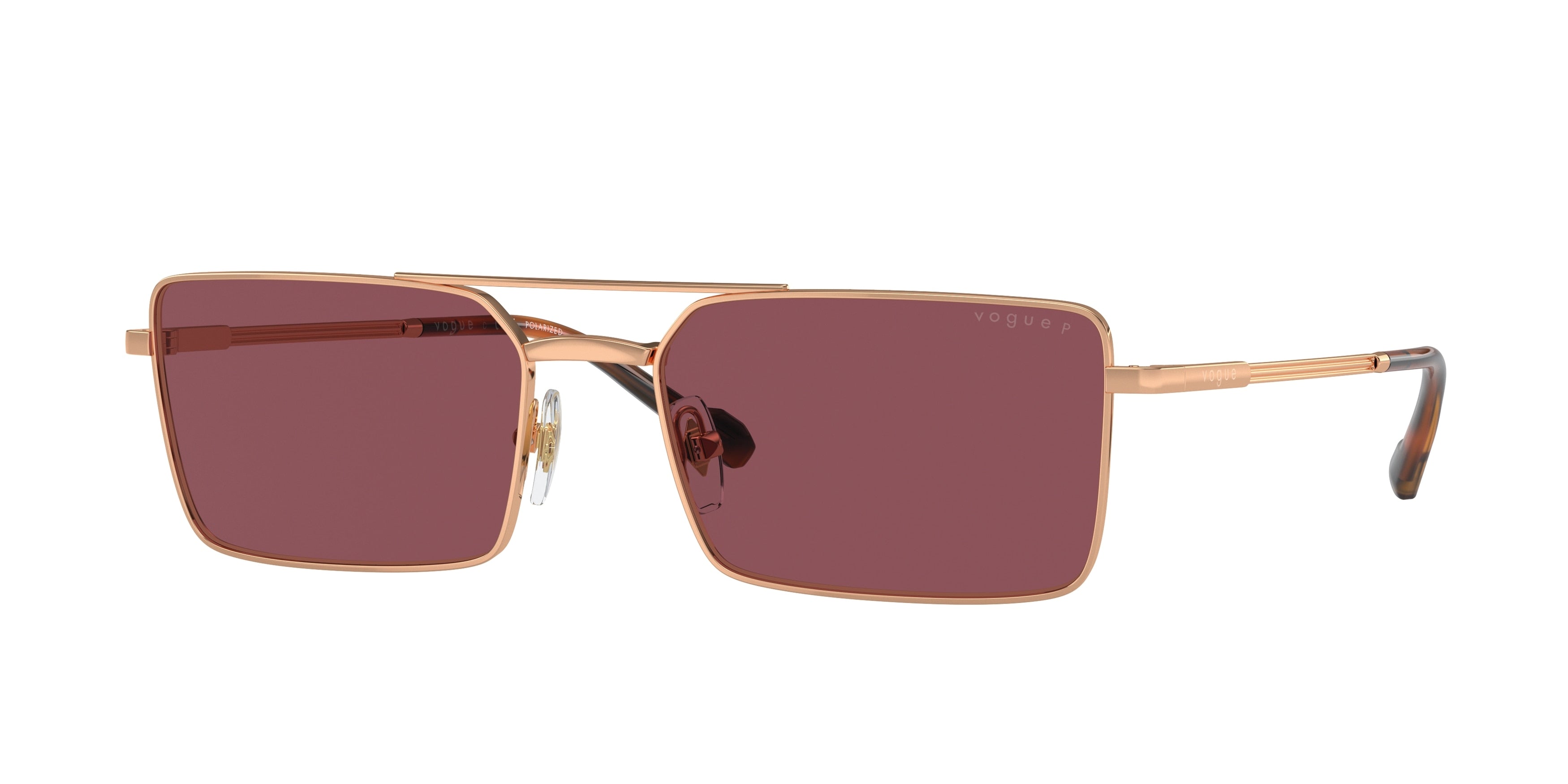 Vogue VO4309S Rectangle Sunglasses  51525Q-Rose Gold 57-145-18 - Color Map Gold