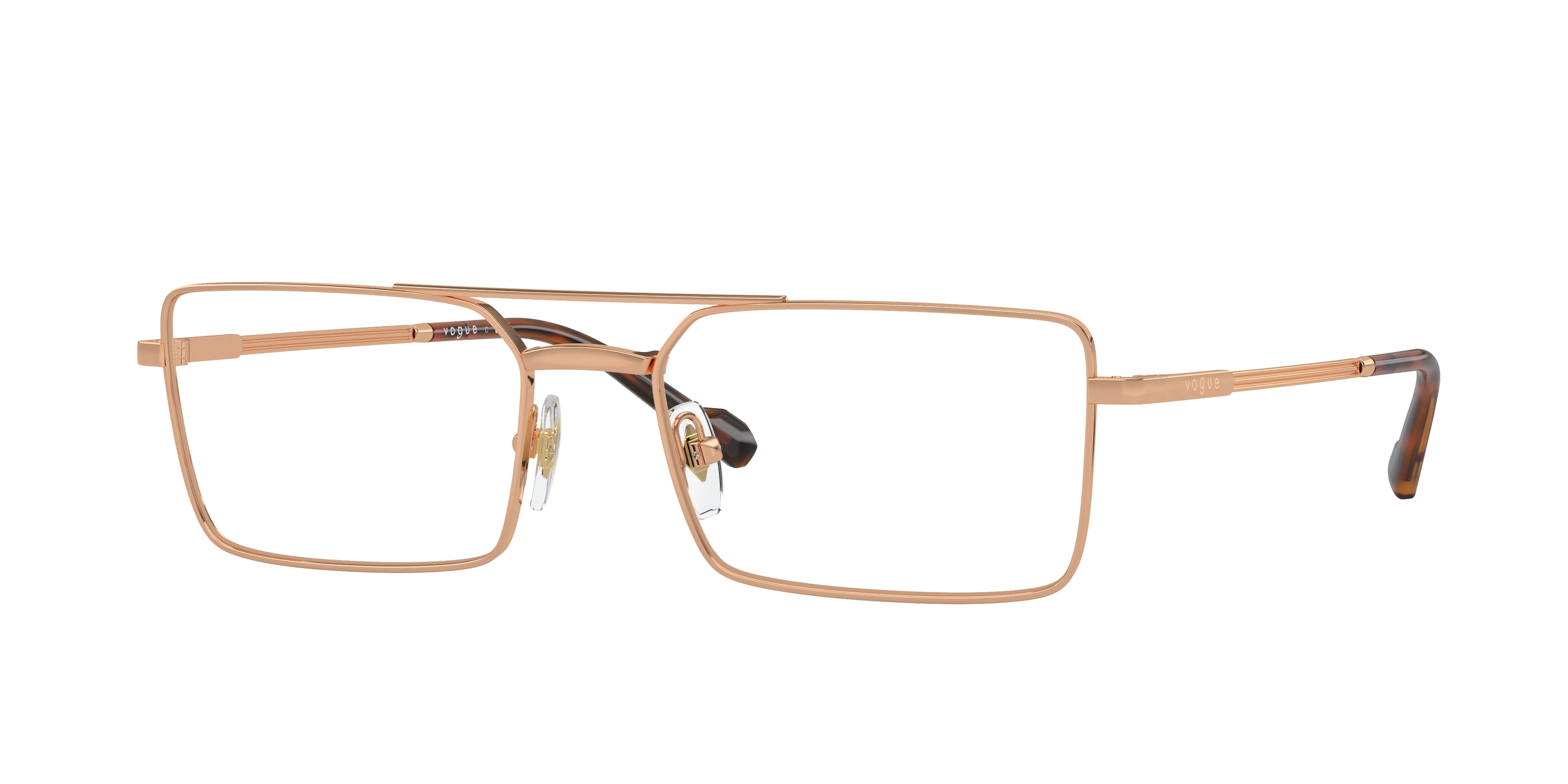 Vogue VO4310 Rectangle Eyeglasses  5152-Rose Gold 55-145-18 - Color Map Gold