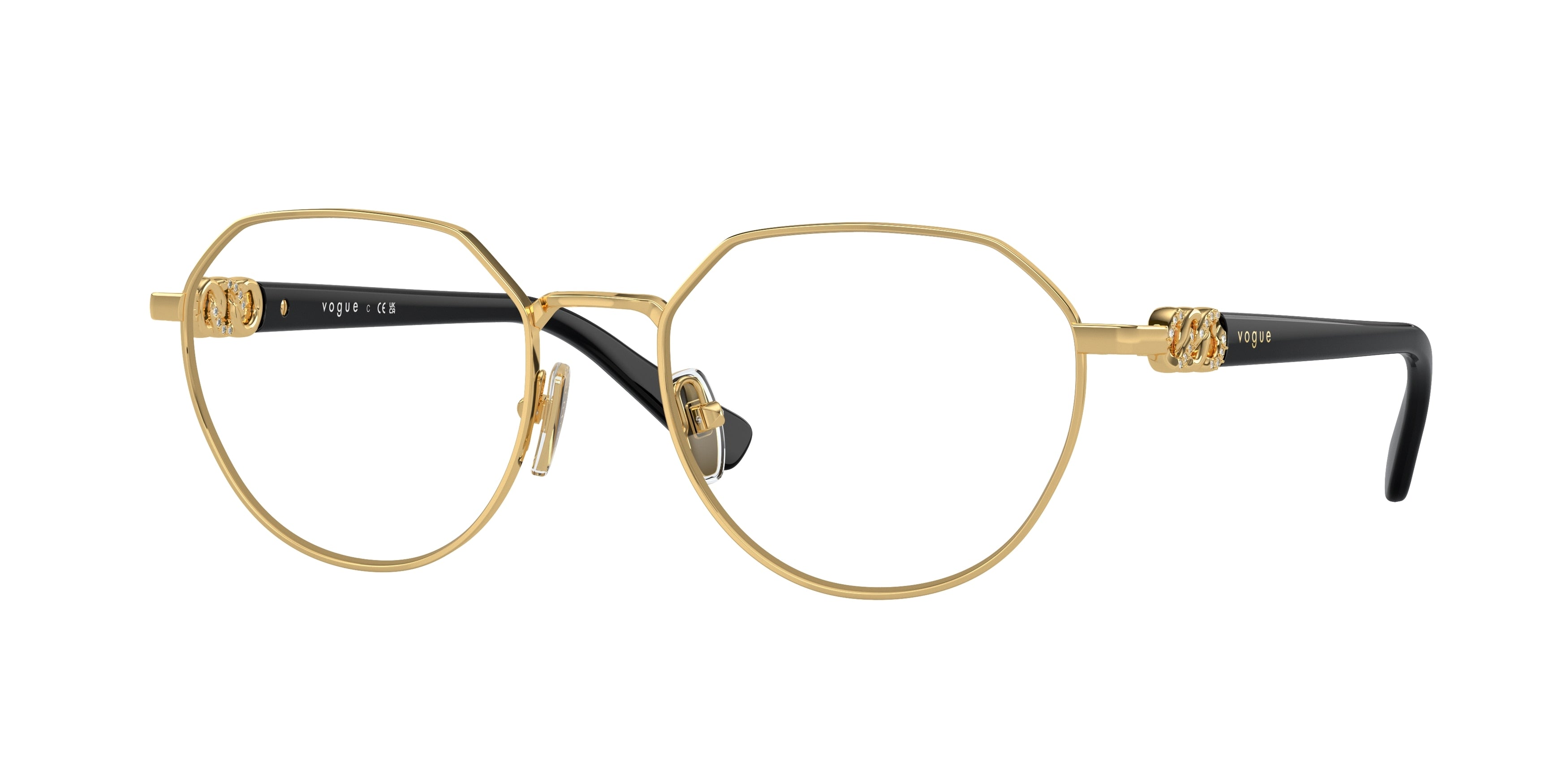 Vogue VO4311B Irregular Eyeglasses  280-Gold 53-140-18 - Color Map Gold