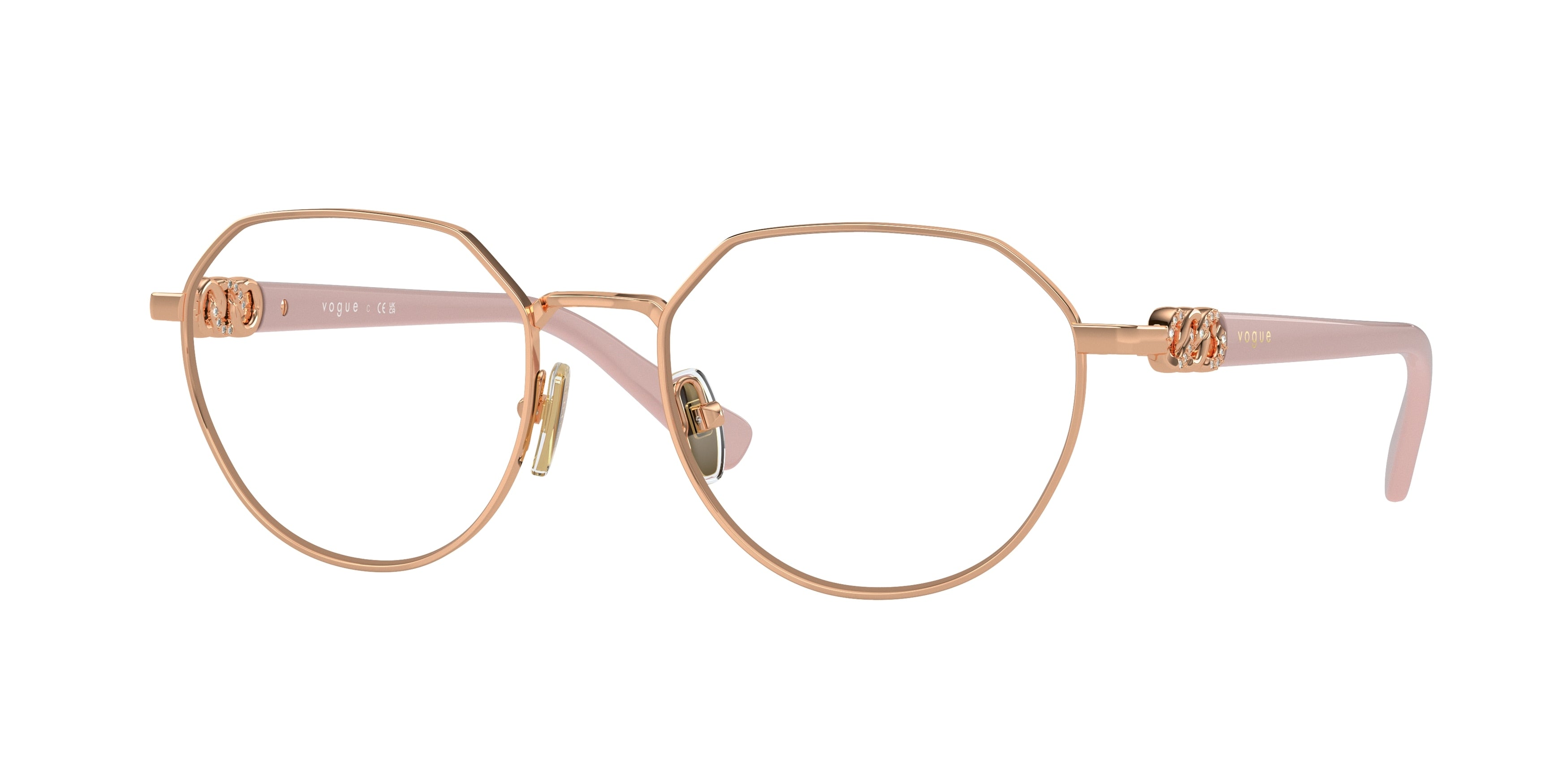 Vogue VO4311B Irregular Eyeglasses  5152-Rose Gold 53-140-18 - Color Map Gold