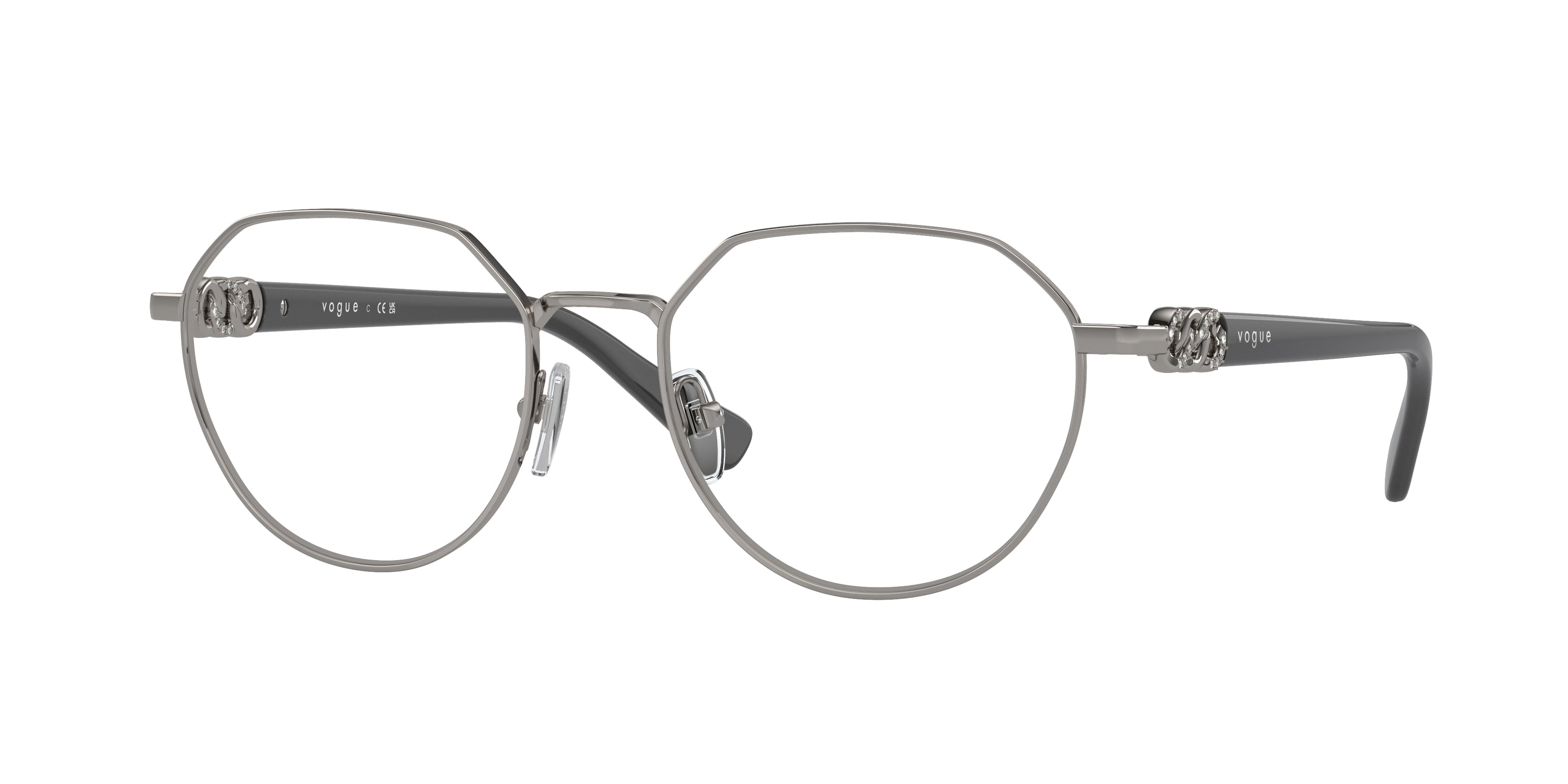 Vogue VO4311B Irregular Eyeglasses  548-Gunmetal 53-140-18 - Color Map Grey