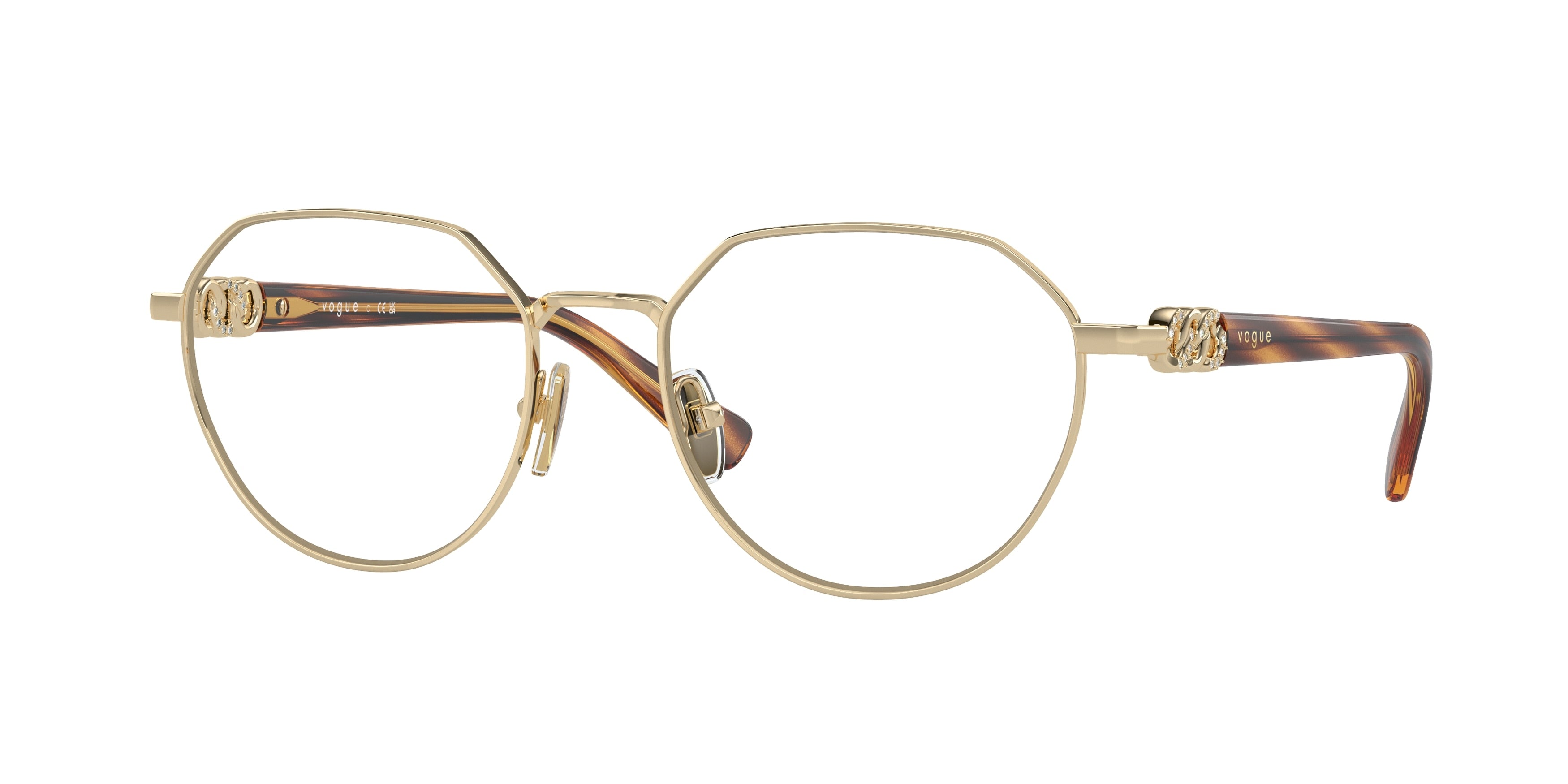 Vogue VO4311B Irregular Eyeglasses  848-Pale Gold 53-140-18 - Color Map Gold