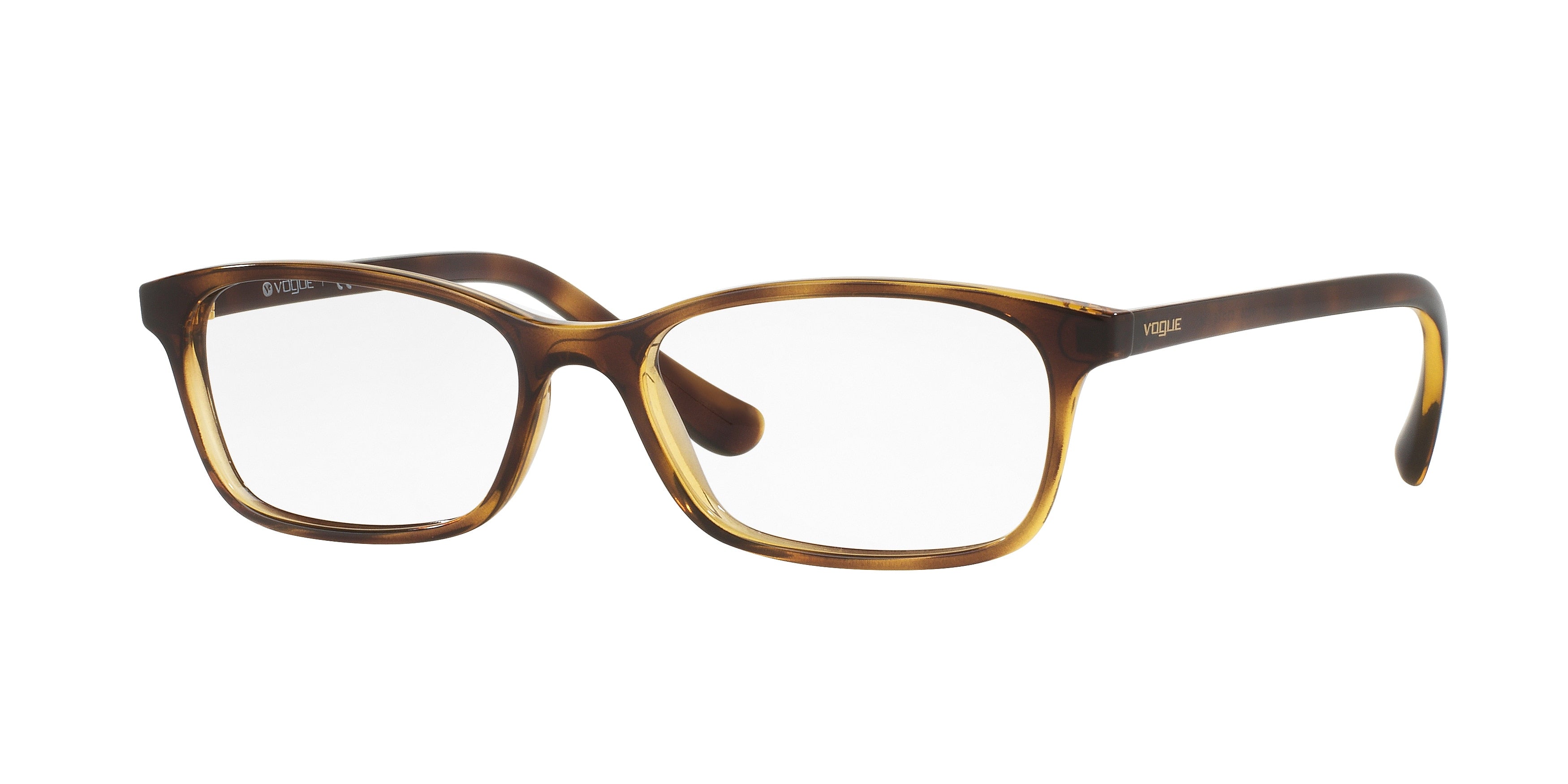 Vogue VO5053 Rectangle Eyeglasses  W656-Dark Havana 53-140-16 - Color Map Brown