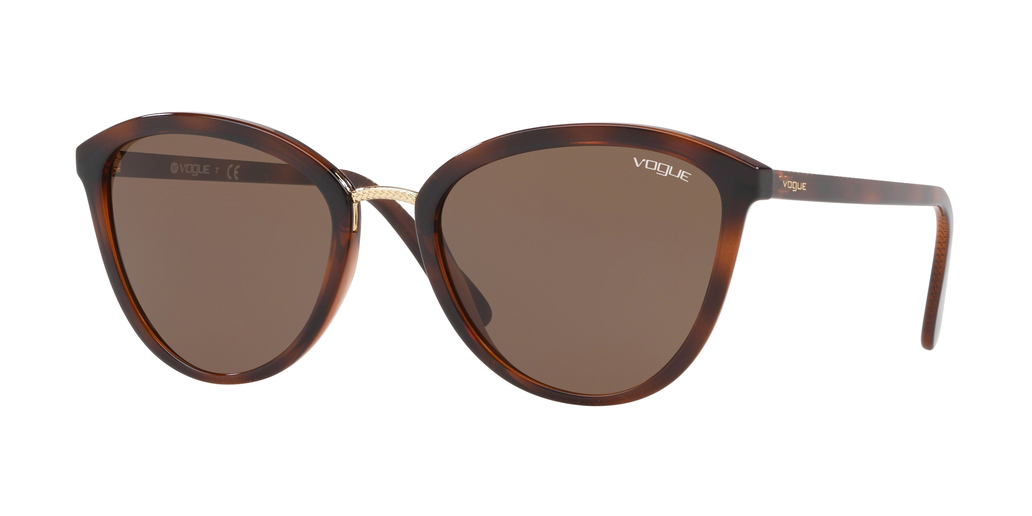 Vogue VO5270S Cat Eye Sunglasses  238673-Top Havana/ Brown Transparent 57-140-21 - Color Map Brown