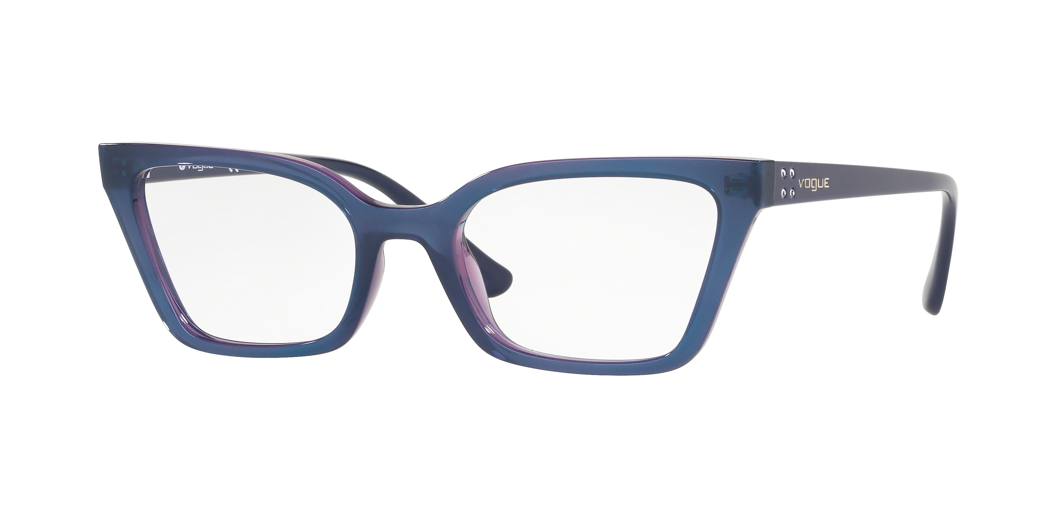 Vogue VO5275B Rectangle Eyeglasses  2633-Top Blue/Transparent Violet 50-140-19 - Color Map Blue