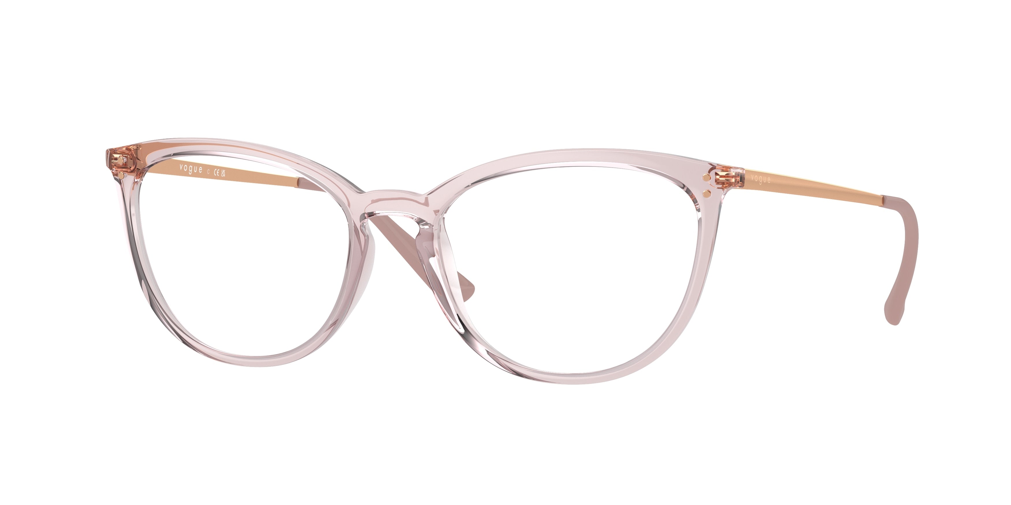 Vogue VO5276 Cat Eye Eyeglasses  2942-Transparent Pink 53-140-17 - Color Map Pink