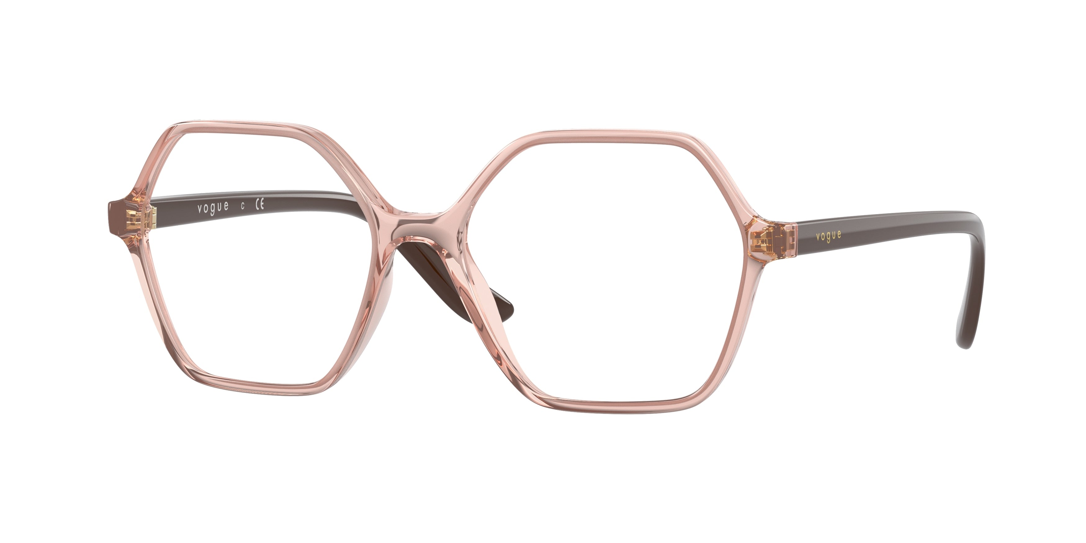 Vogue VO5363 Irregular Eyeglasses  2864-Transparent Pink 53-140-16 - Color Map Pink