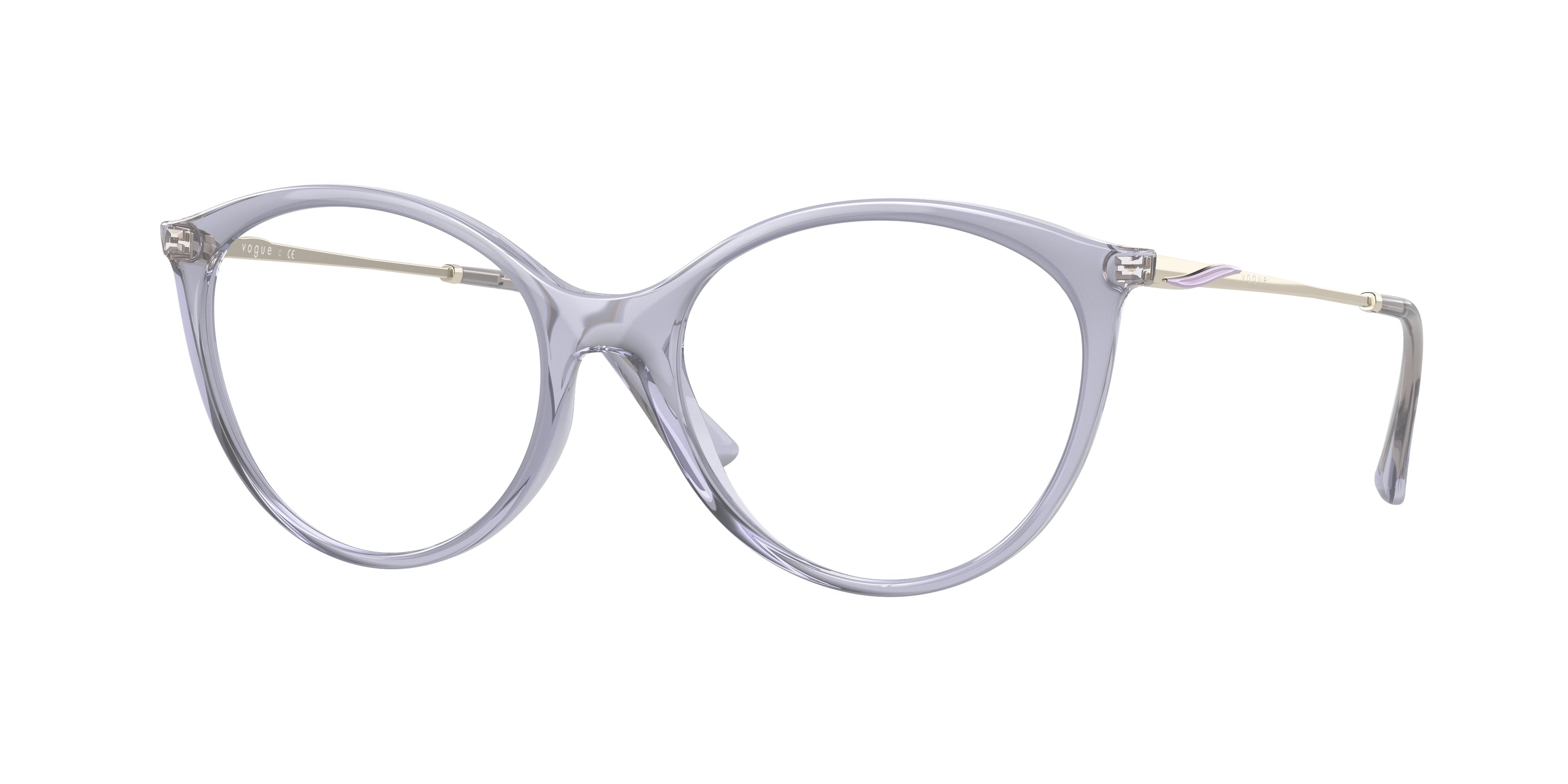 Vogue VO5387 Oval Eyeglasses  2925-Transparent Lilac 53-140-17 - Color Map Violet