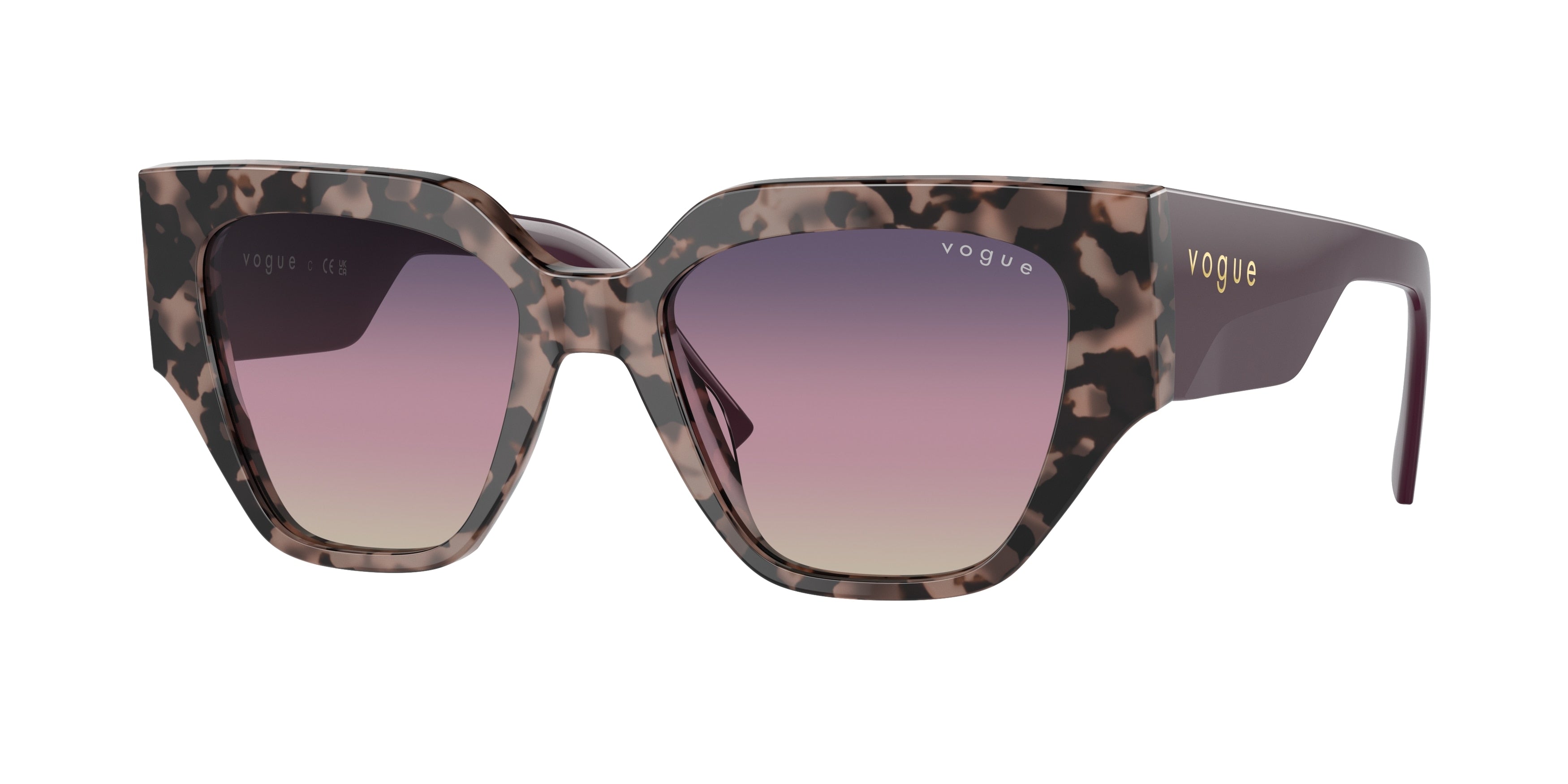 Vogue VO5409S Irregular Sunglasses  3150U6-Pink Tortoise 52-140-18 - Color Map Tortoise