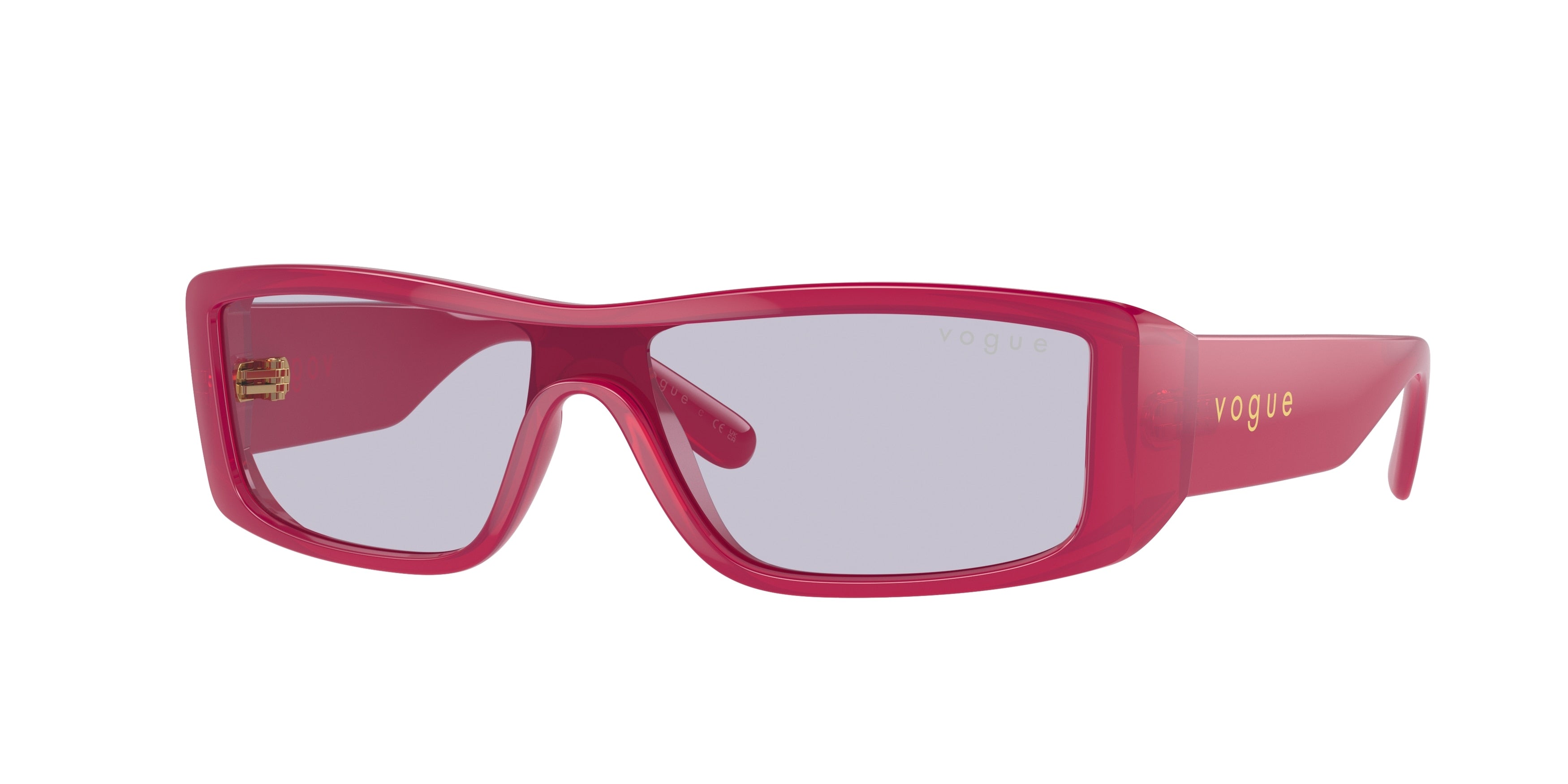 Vogue VO5442SM Rectangle Sunglasses  23091A-Opal Dark Rose 22-130- - Color Map Pink