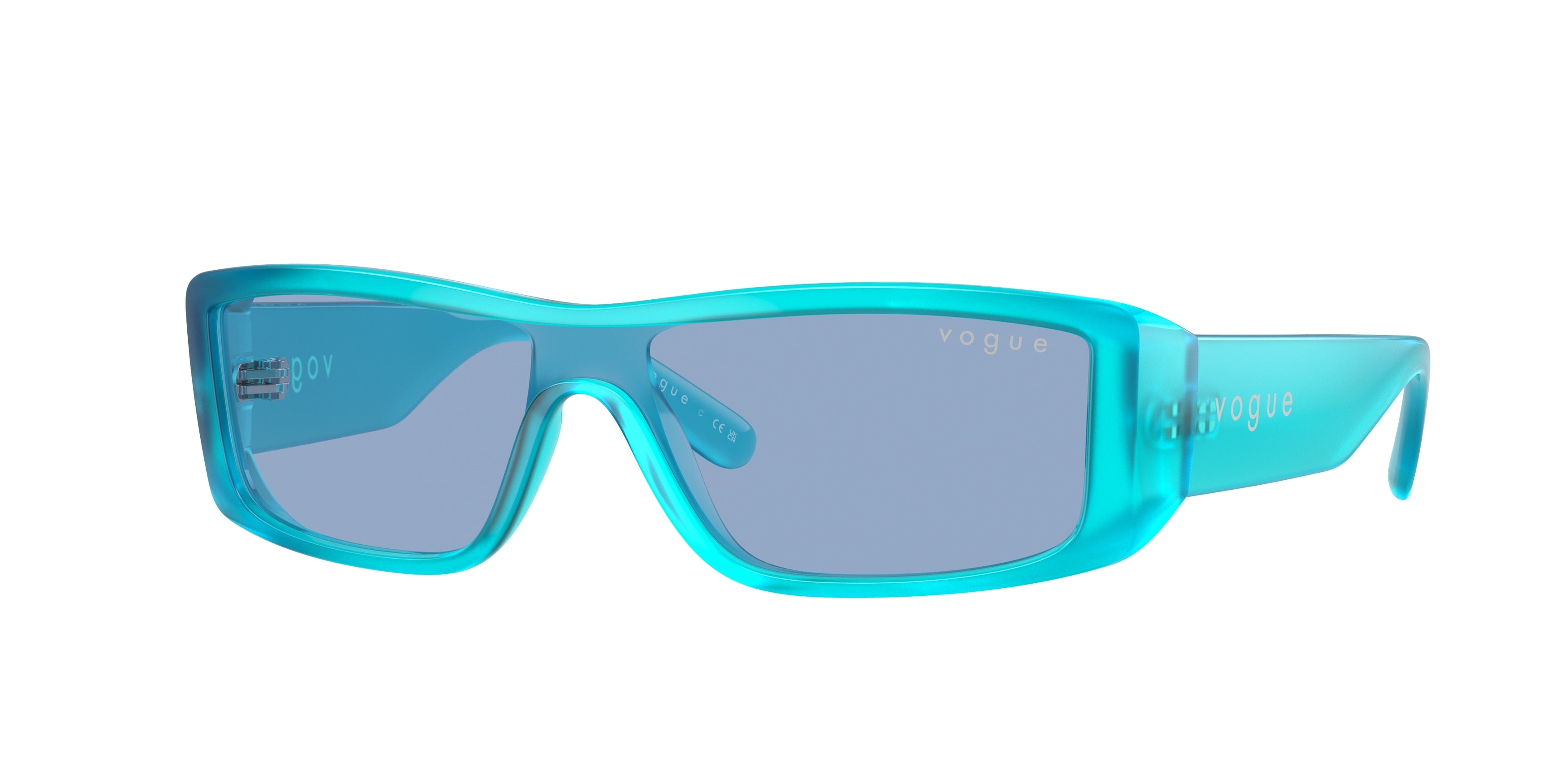 Vogue VO5442SM Rectangle Sunglasses  316972-Opal Light Blue 22-130- - Color Map Blue