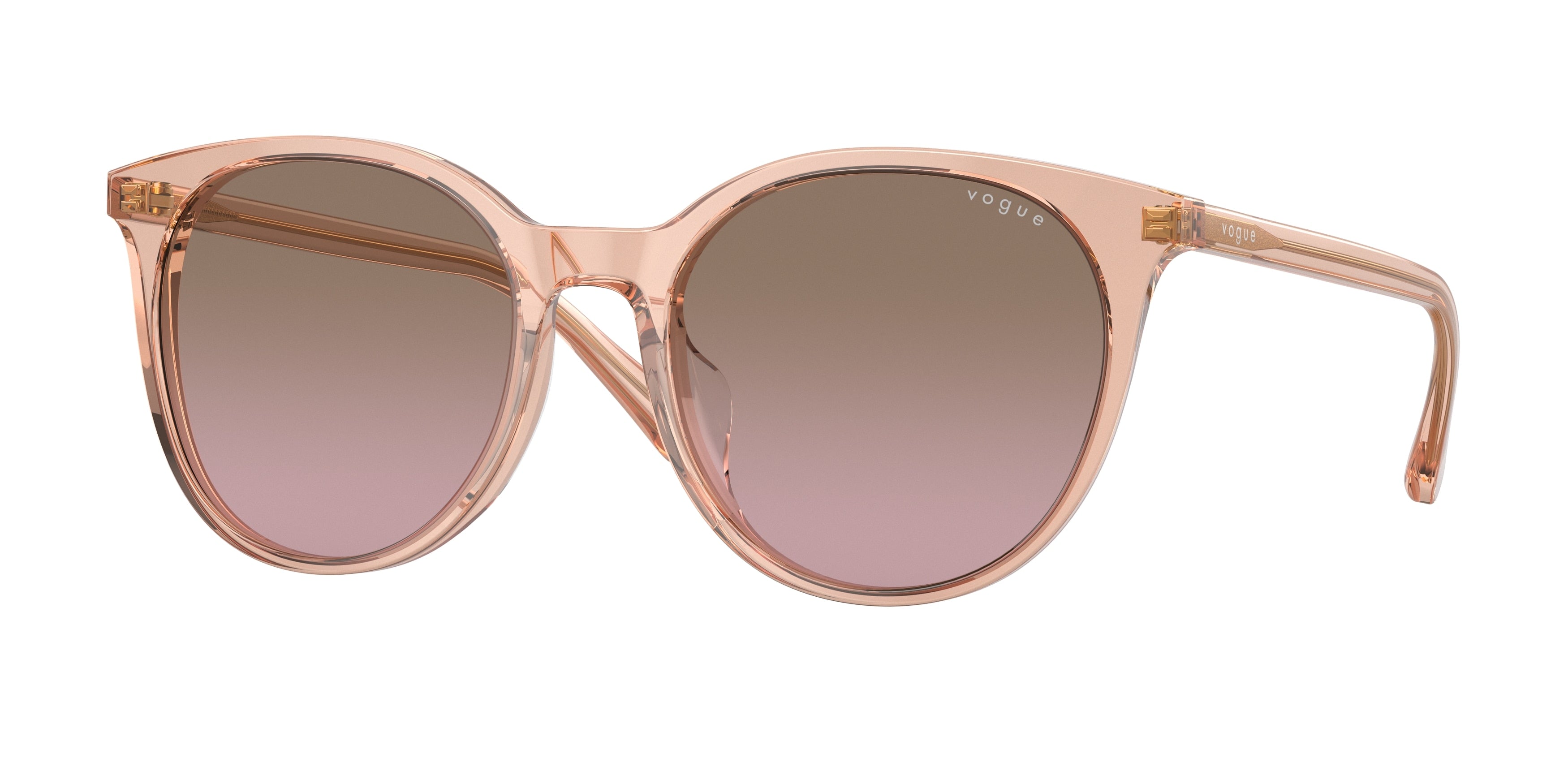 Vogue VO5468SD Round Sunglasses  295414-Transparent Peach 56-145-20 - Color Map Pink