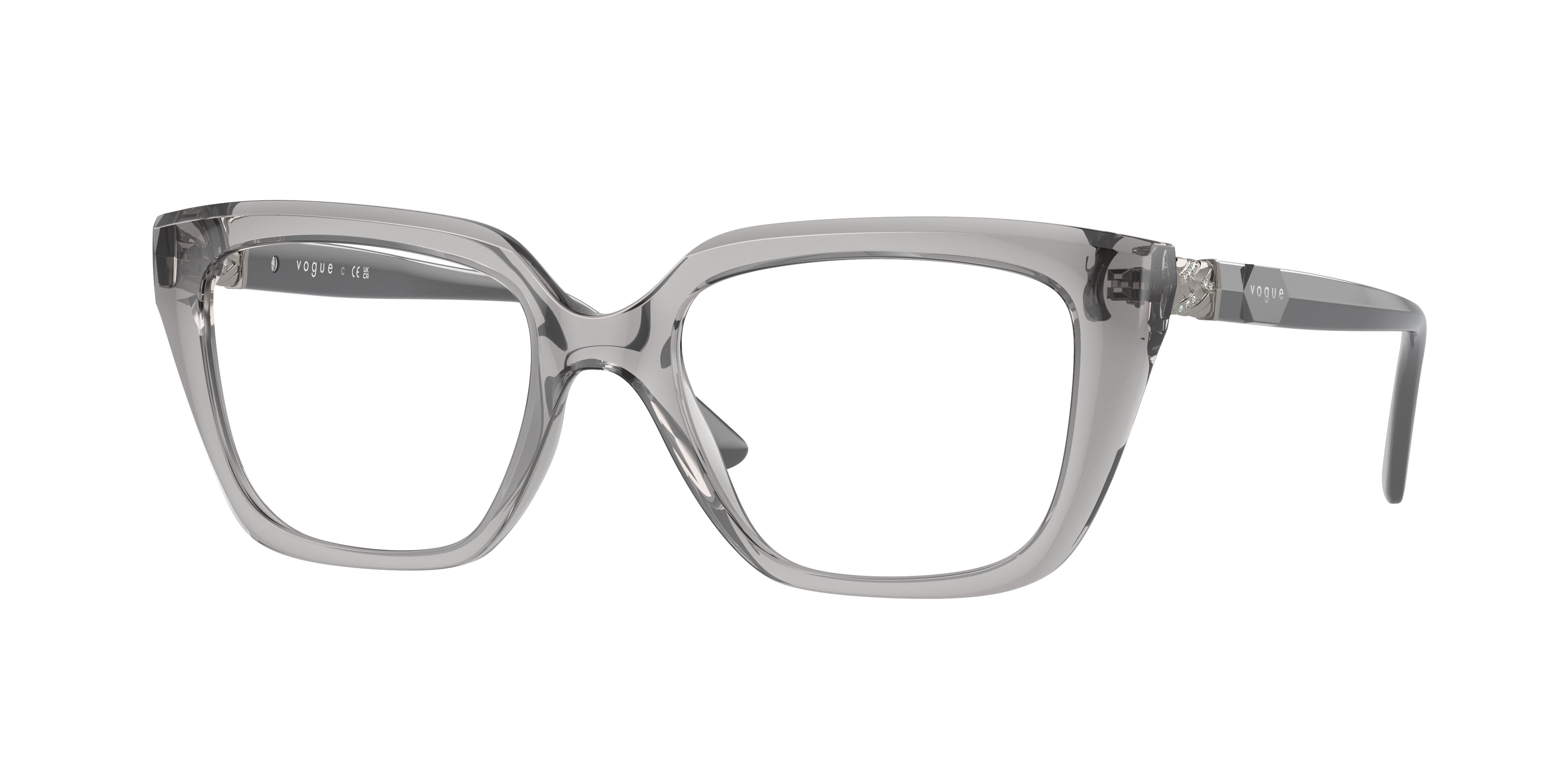 Vogue VO5477B Rectangle Eyeglasses  2726-Transparent Grey 52-140-18 - Color Map Grey