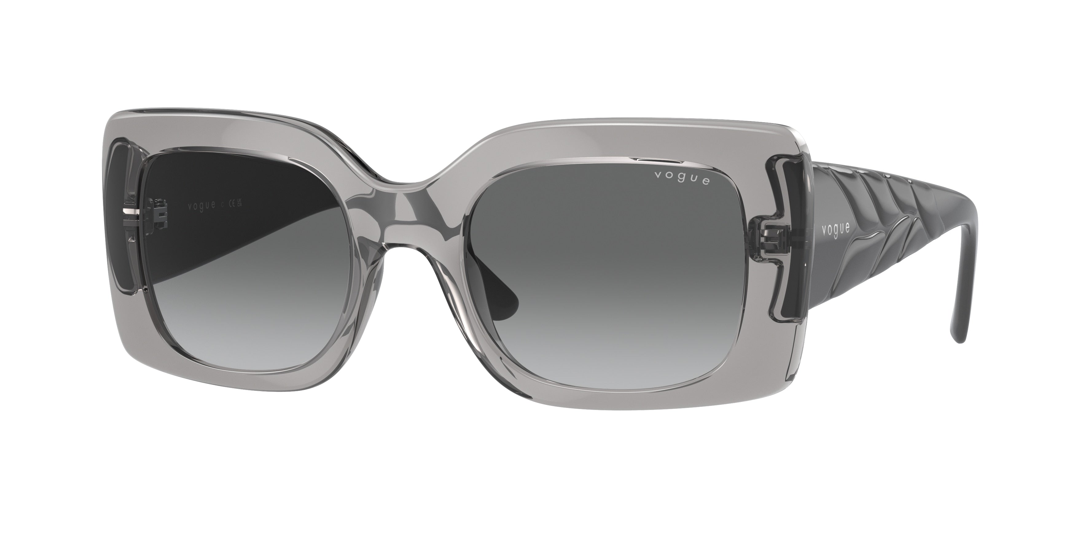 Vogue VO5481S Rectangle Sunglasses  272611-Transparent Grey 52-135-21 - Color Map Grey