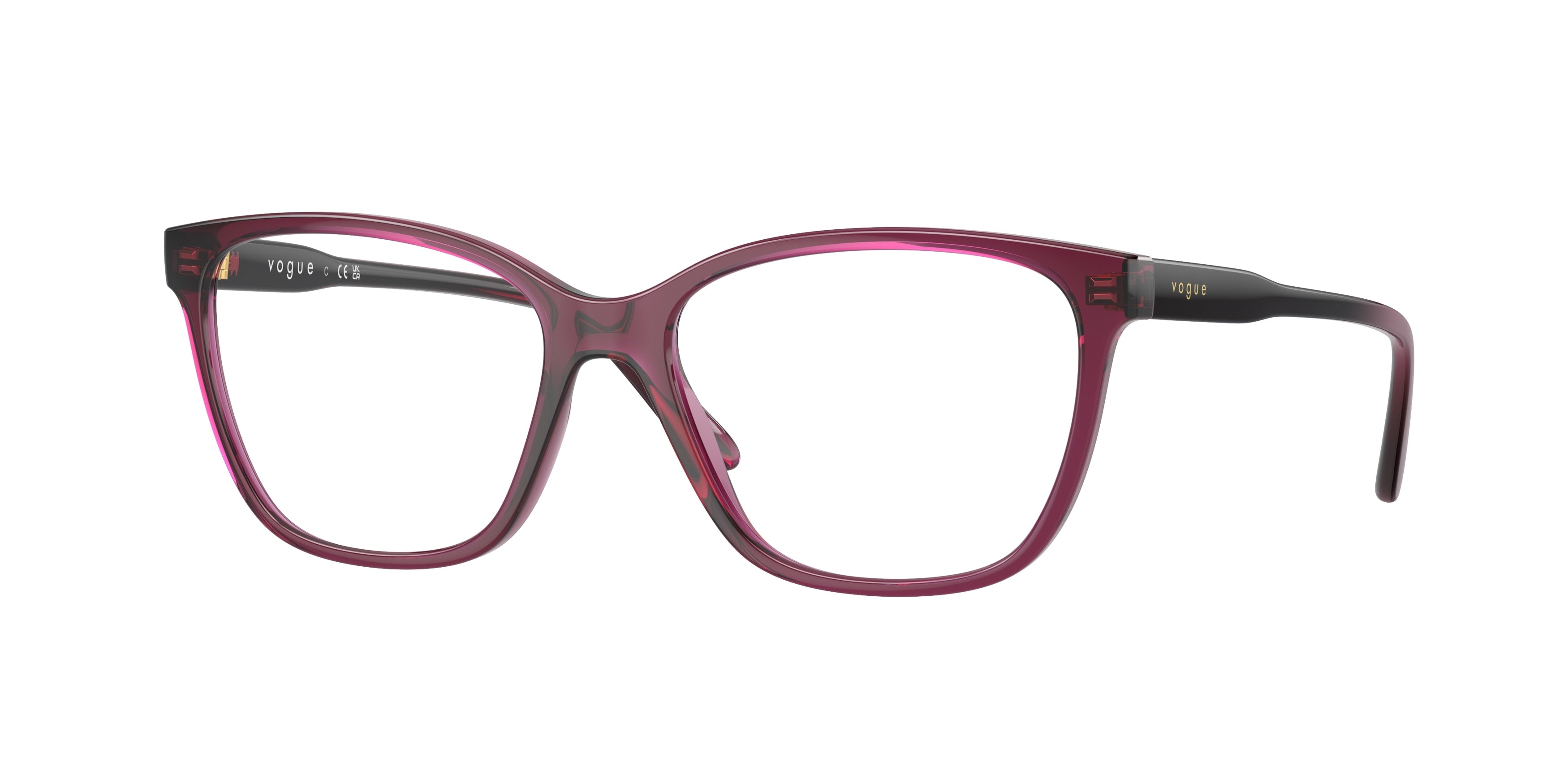 Vogue VO5518 Pillow Eyeglasses  2989-Transparent Dark Cherry 53-140-16 - Color Map Red